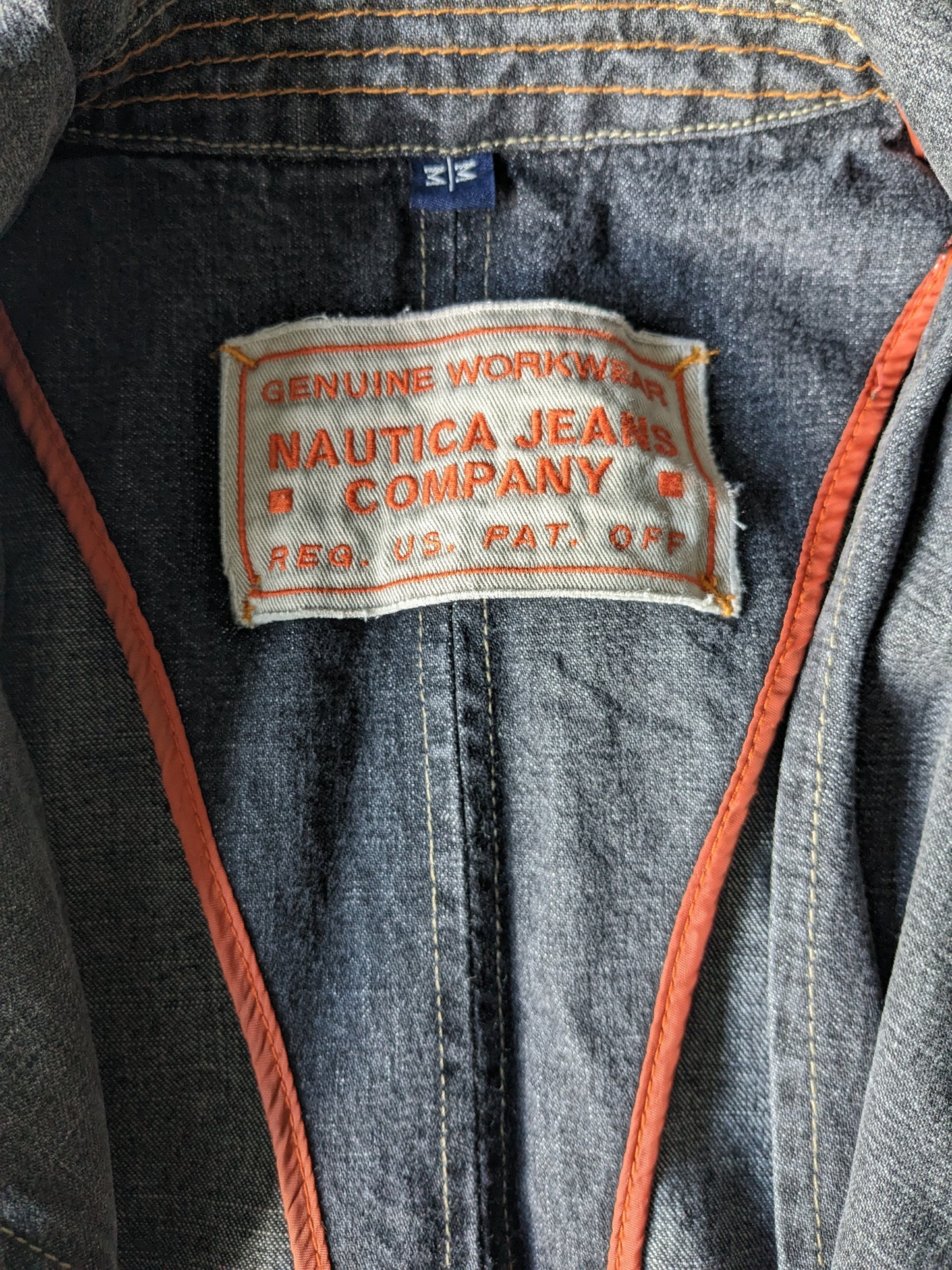 Nautica Jeans à demi-longueur Jacks / veste en tissu Jens. Couleur noire grise. Taille M.
