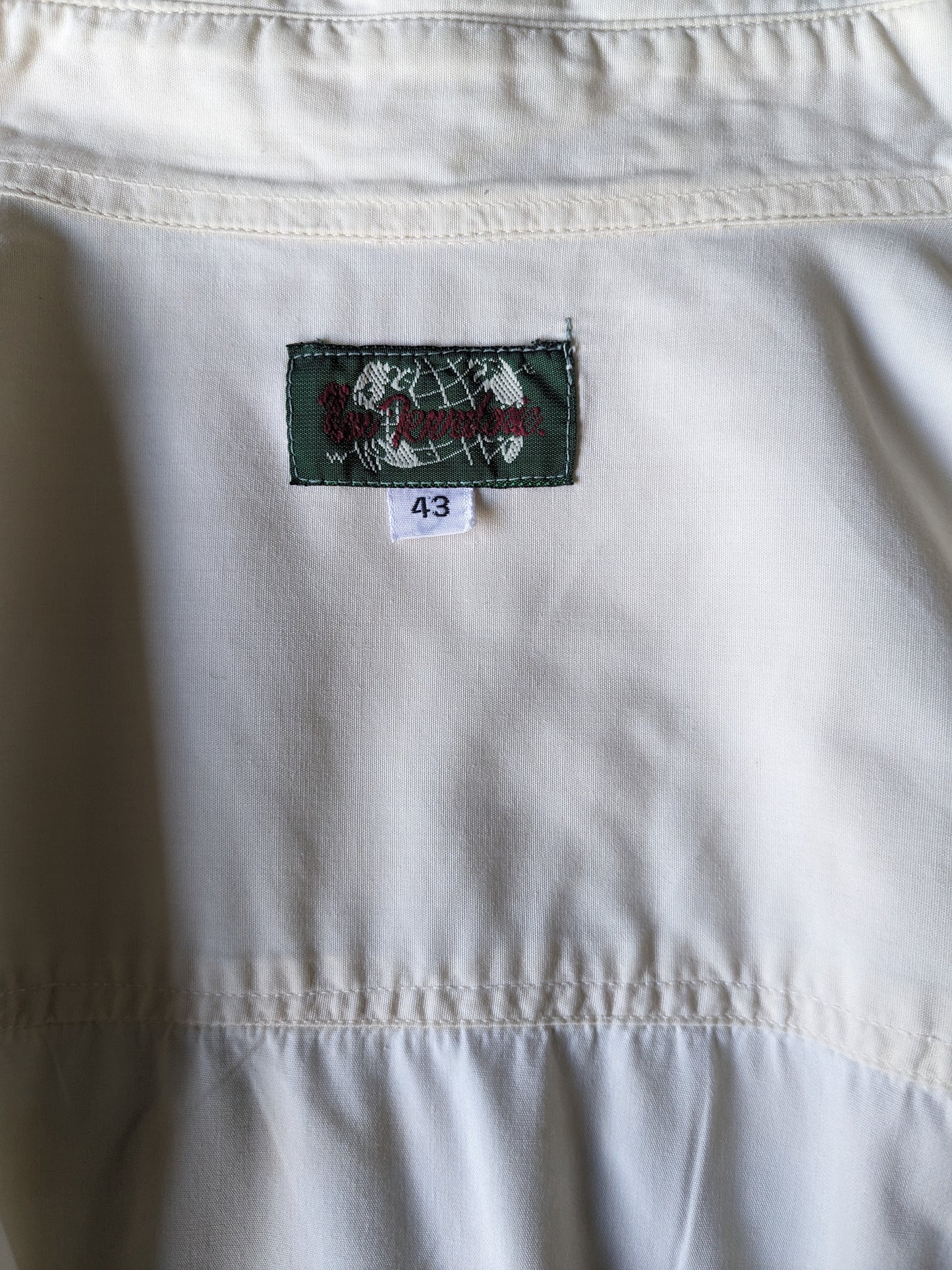 Vintage overhemd. Beige gekleurd. Maat 3XL / XXXL.