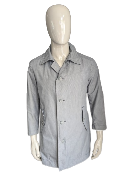 Boss Hugo Bus tra giacca / media lunghezza. Motivo in bianco e nero. Taglia 50 / M.