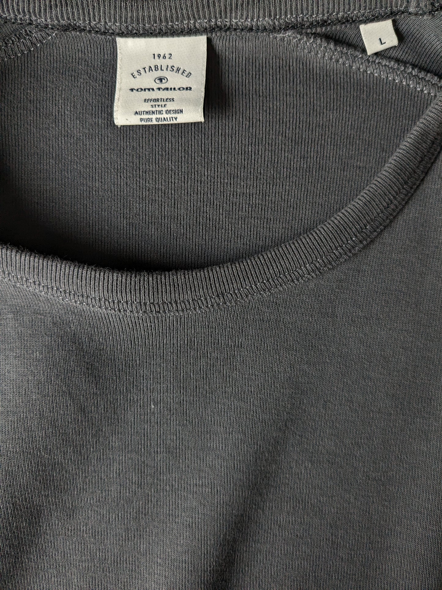 Tom Tailor Basic manches longues. De couleur gris foncé. Taille L.