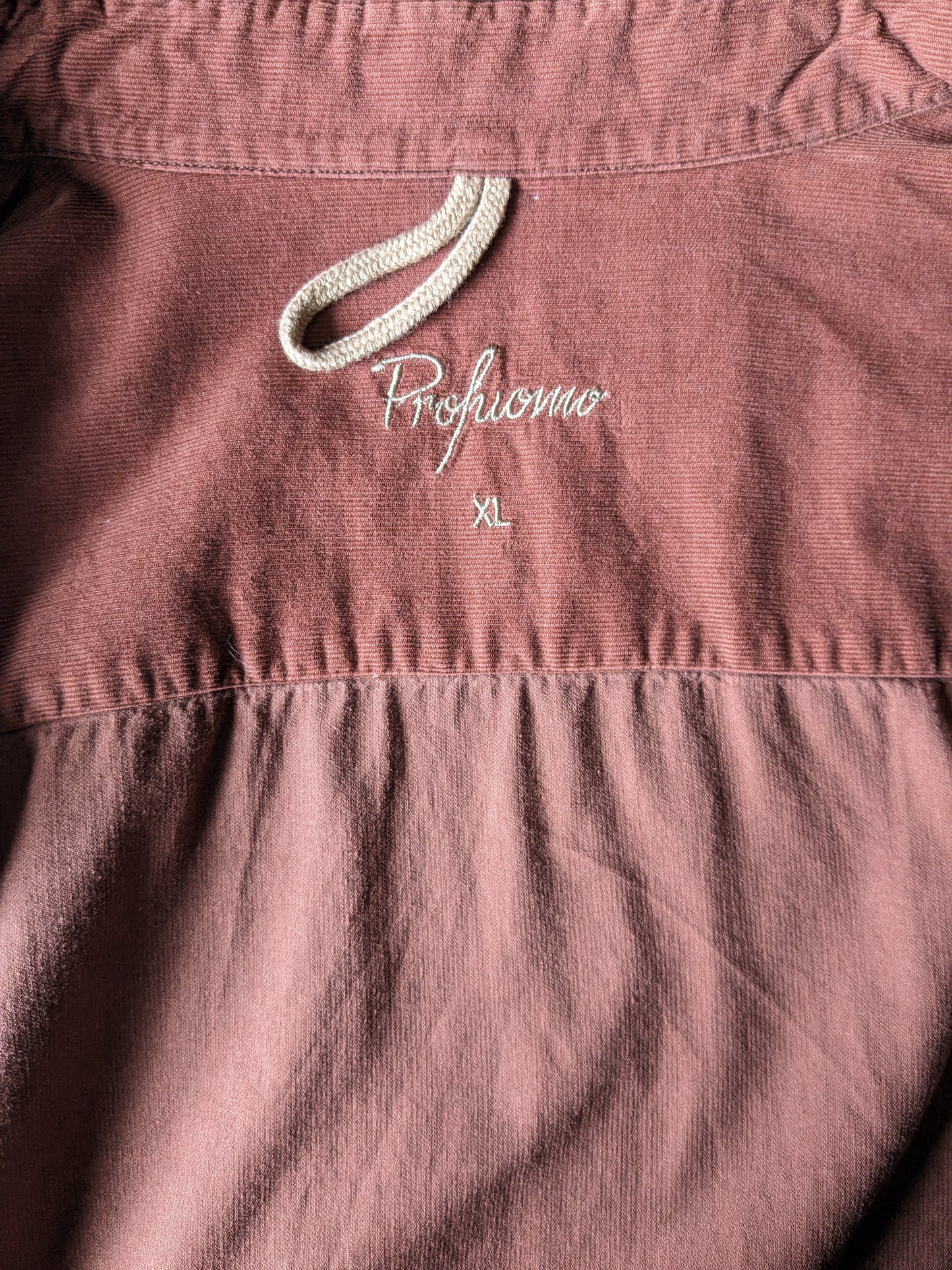 Vintage Profuomo Rippenhemd. Schöne Rippe. Braun gefärbt. Größe XL.