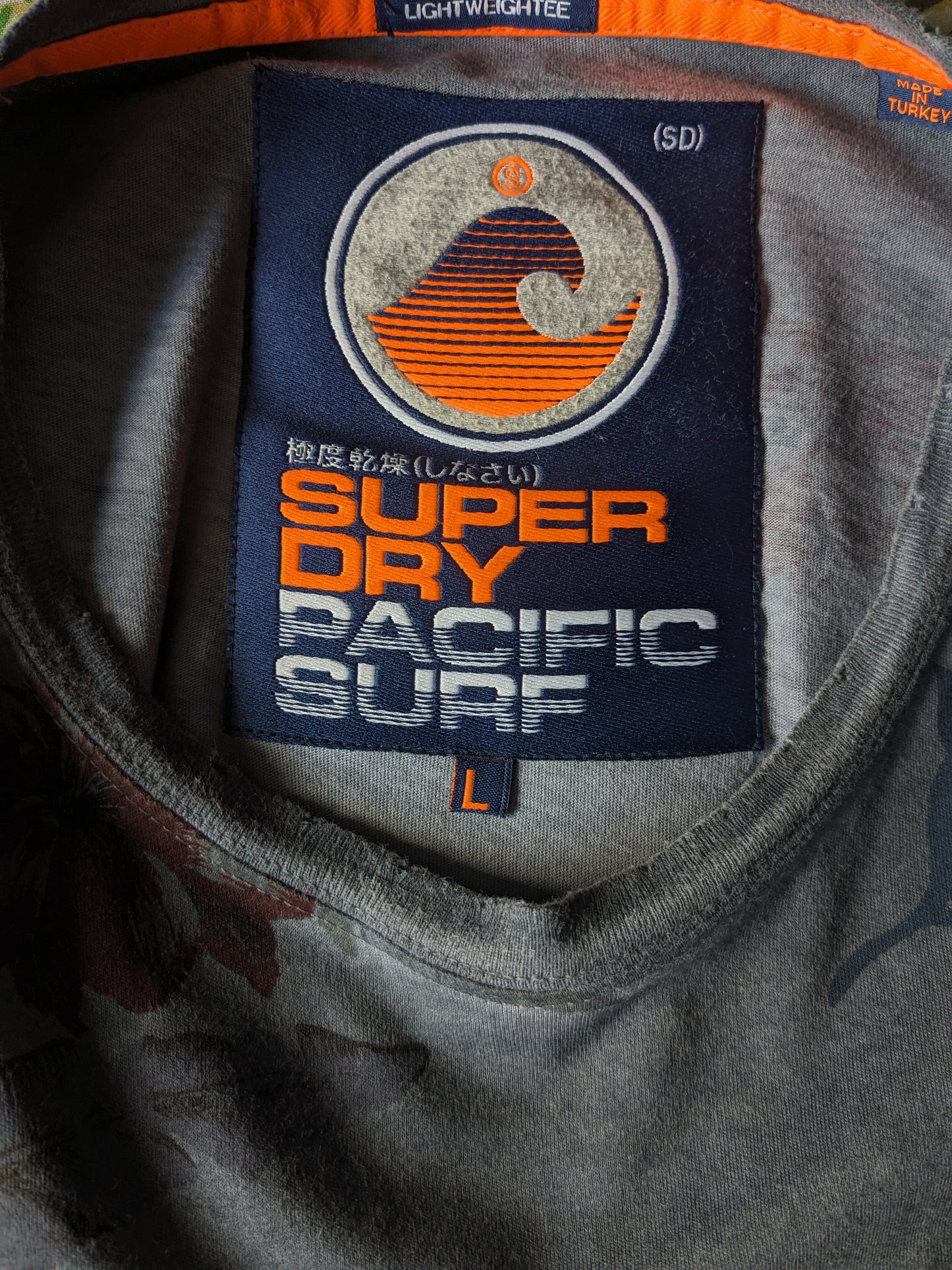 Chemise Superdry. Imprimé floral bleu rouge. Taille L.