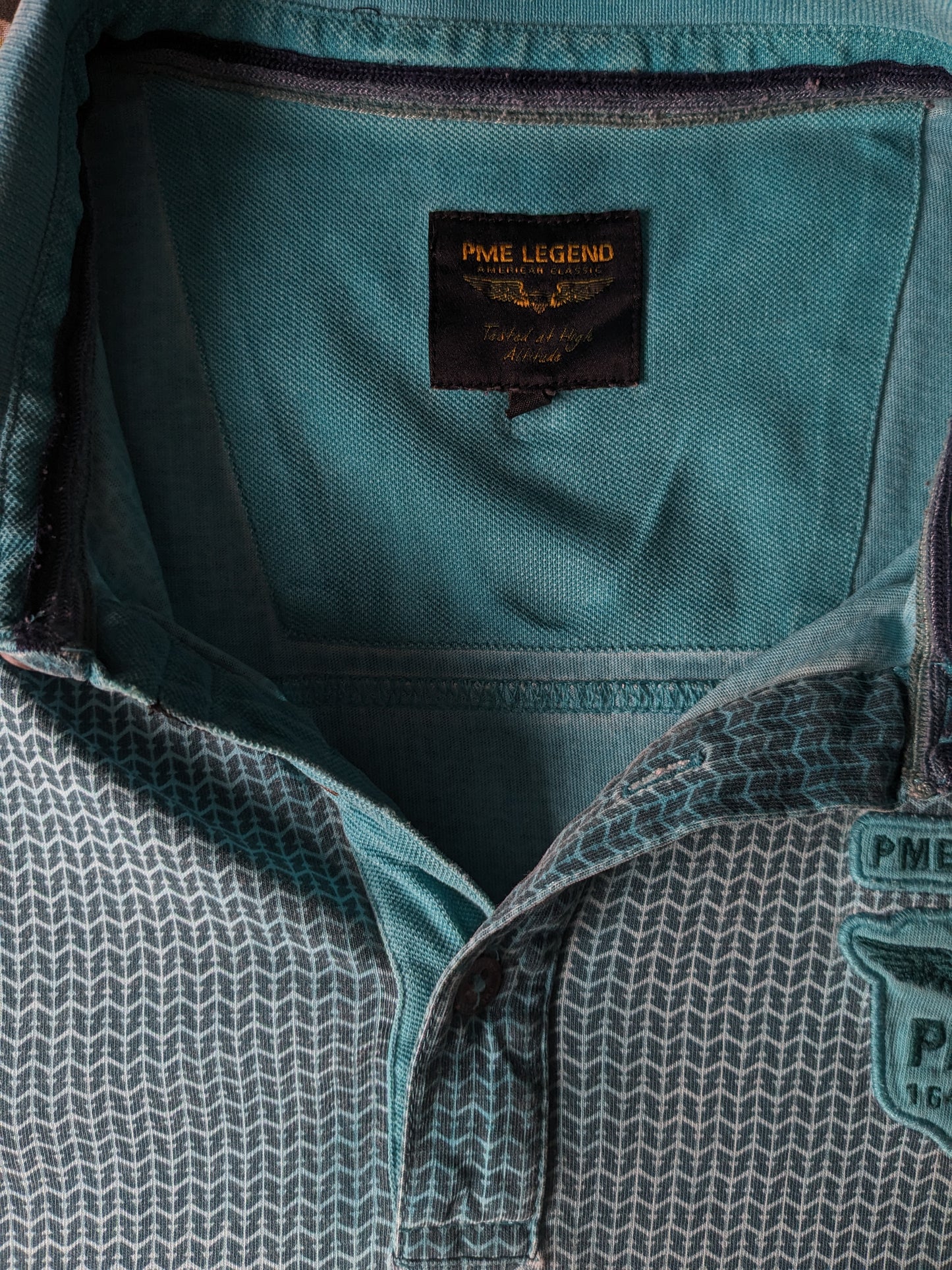 Polo PME Légende. Impression verte. Taille L.