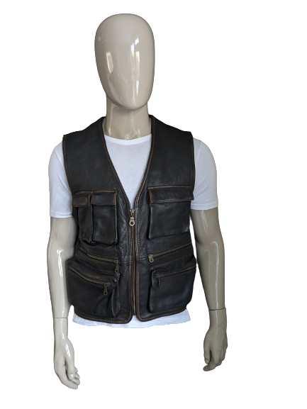Biker vest voor heren met Adler LIVE TO RIDE en gespen (S Biker vest voor heren met Adler LIVE TO RIDE en gespen (S