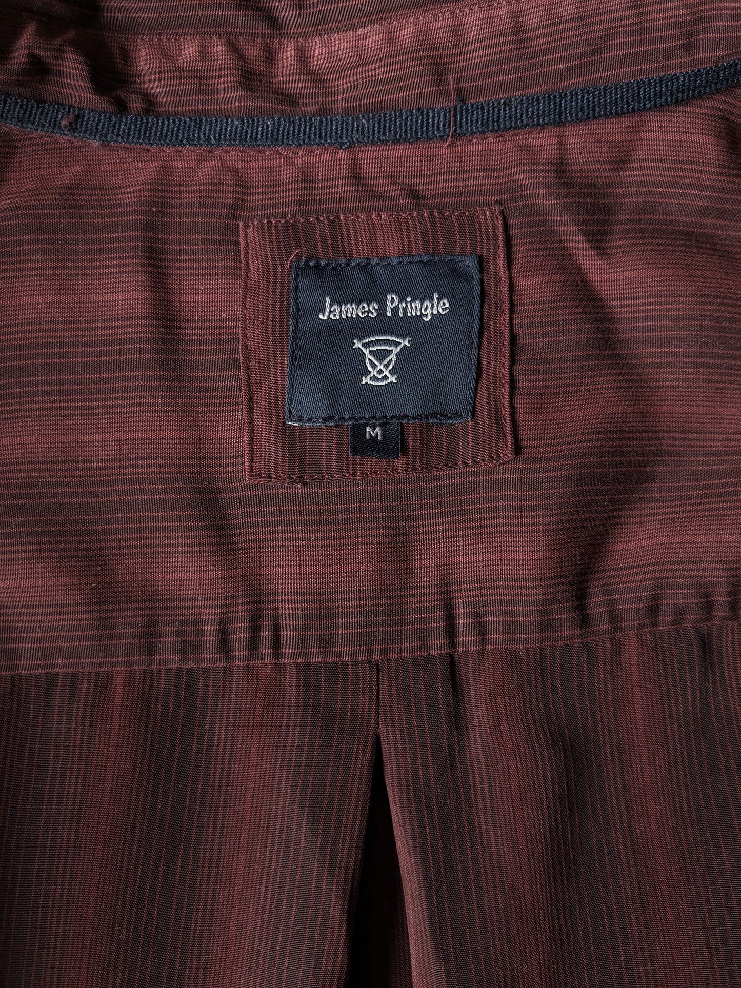 James Pringle overhemd. Bordeaux gestreept. Maat M / L.