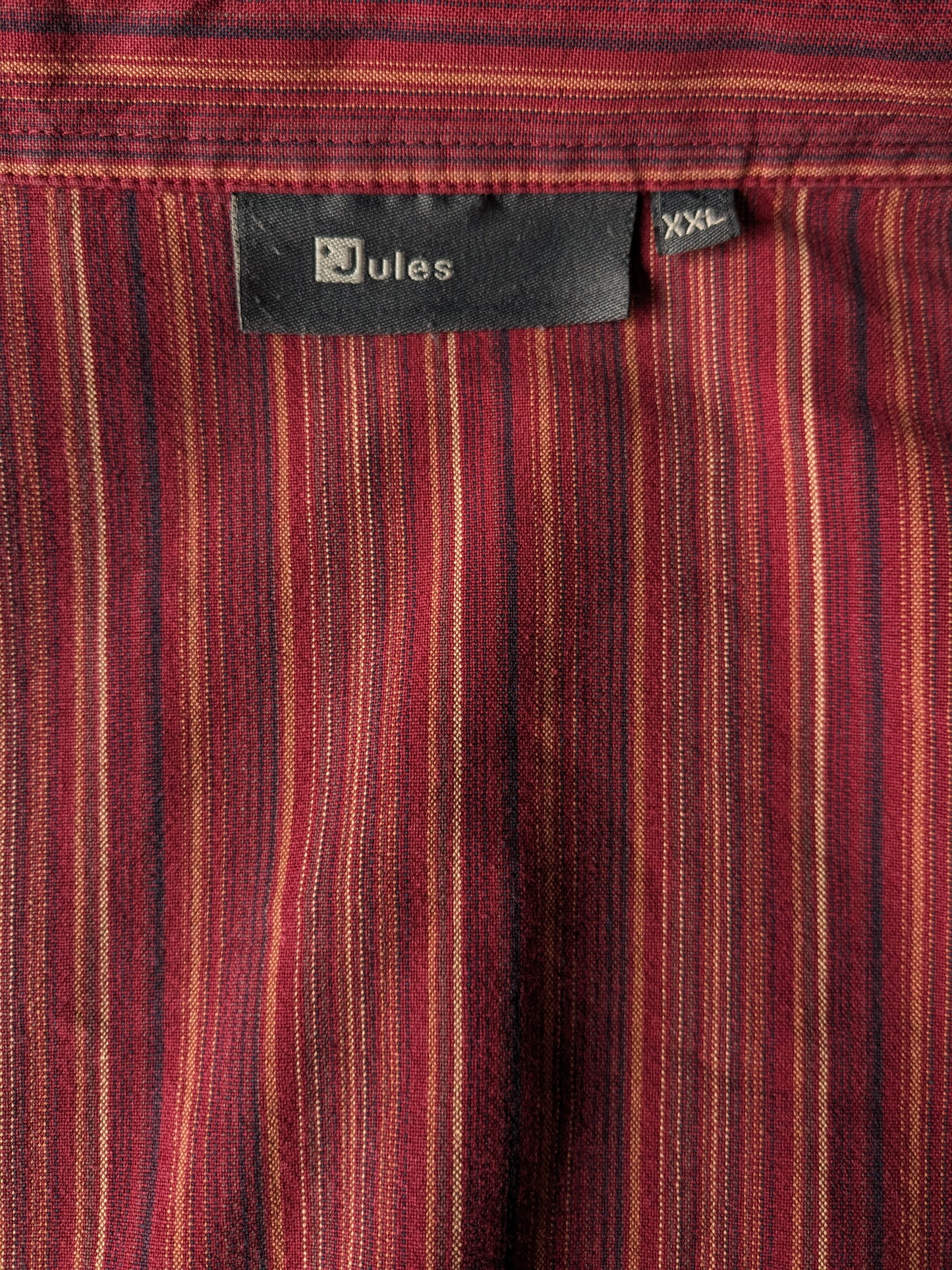 Jules shirt. Orange Red striped. Size XXL / 2XL.