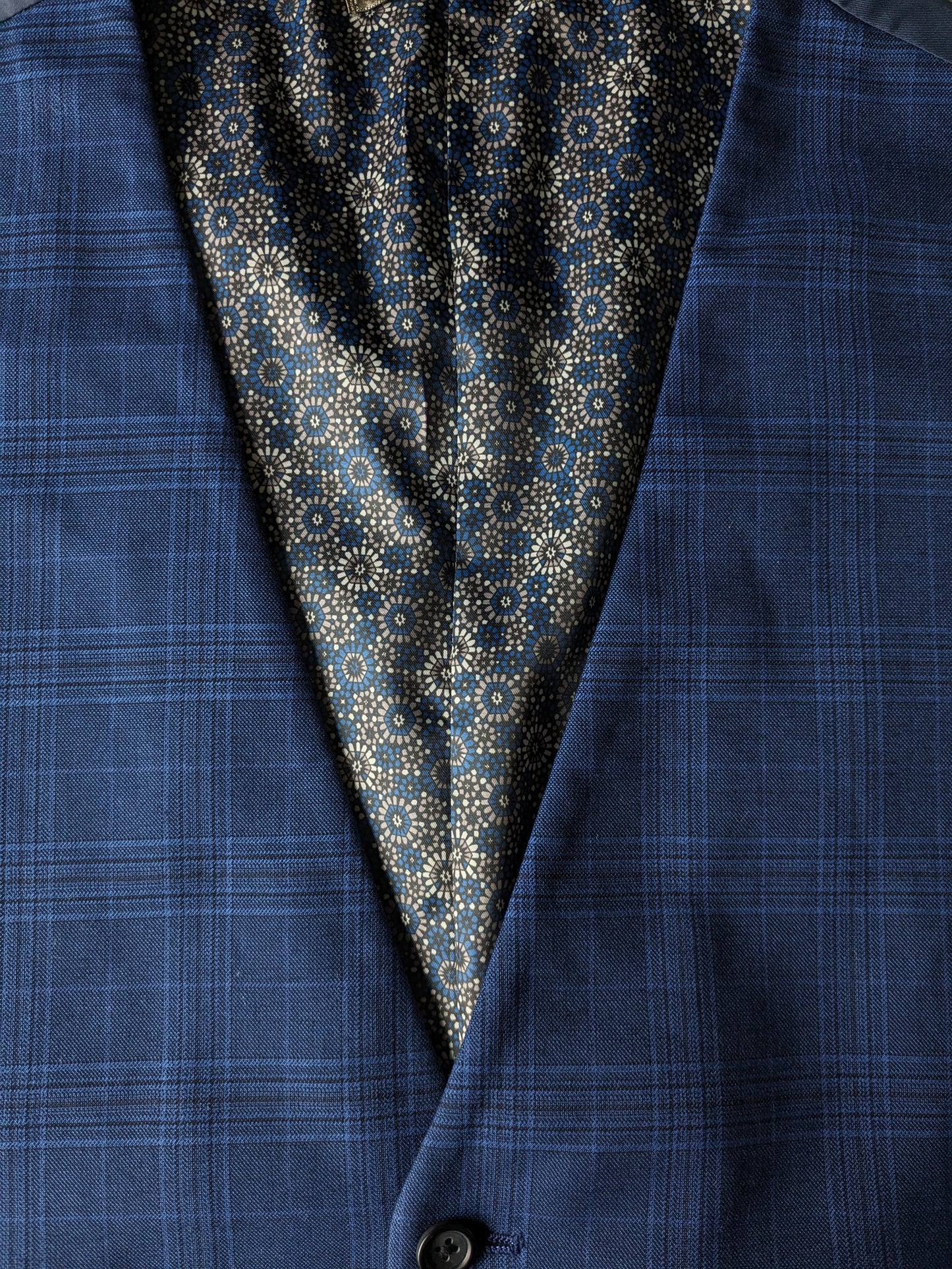 NEXT Tailoring gilet. Blauw Zwart geruit. Maat 54 / L.