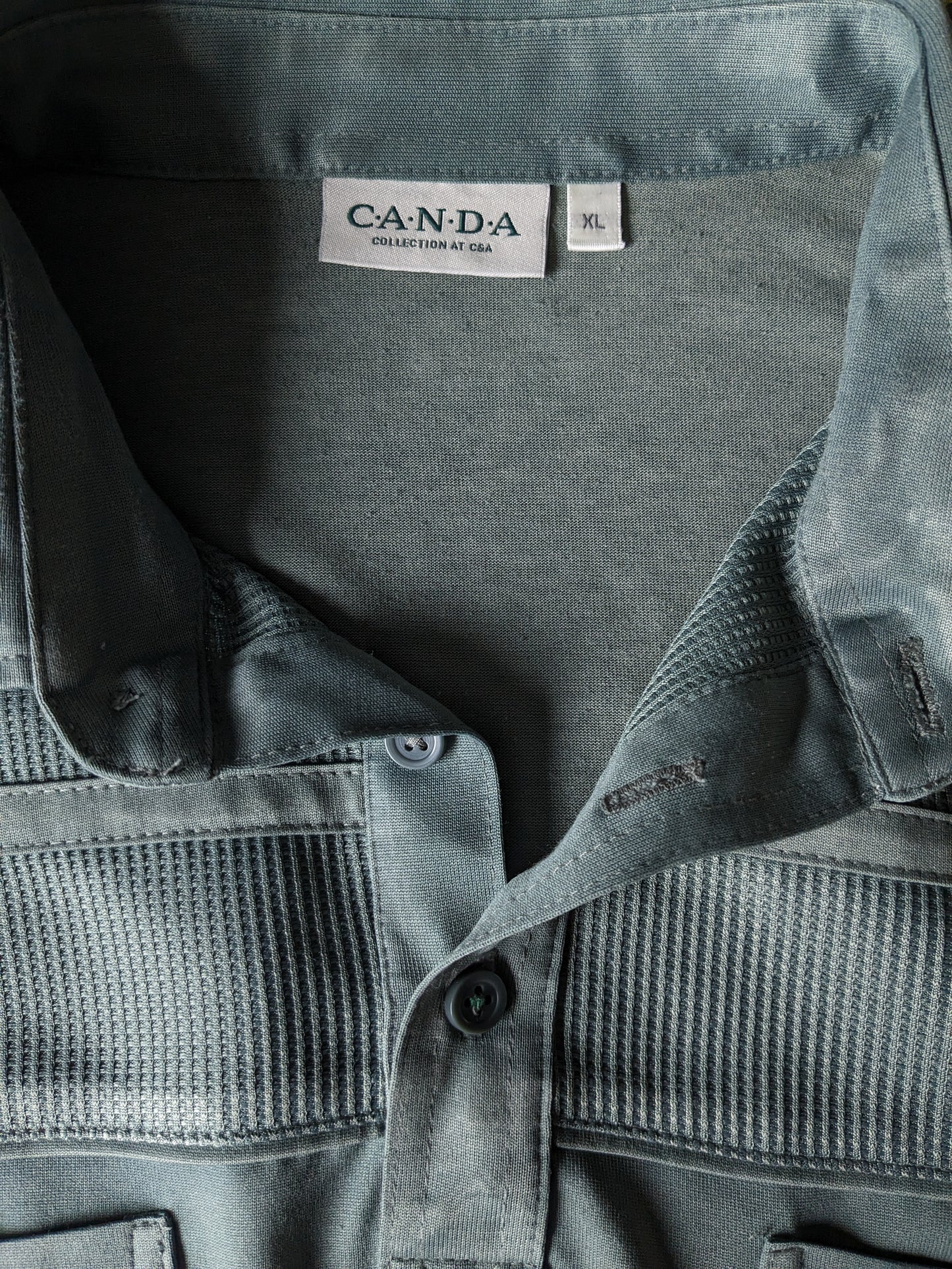 Vintage Canda Polo mit Gummiband. Grün. Größe XL.