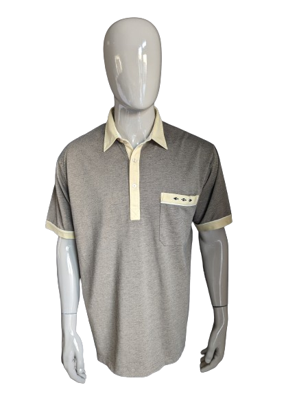 Vintage Gabicci Polo. Beige brun m lang . Taille 2xl xxl