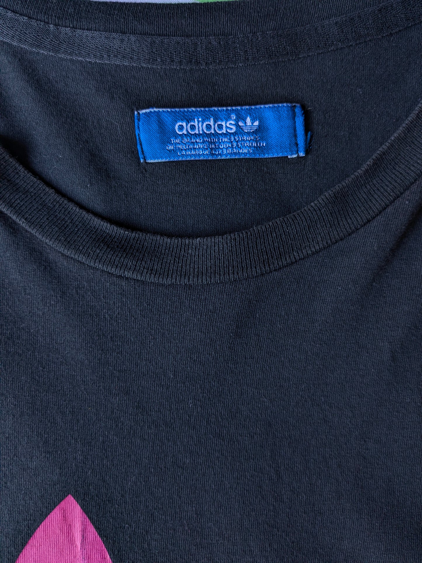 Adidas Original -Shirt. Schwarz mit Druck. Größe 2xl / xxl.