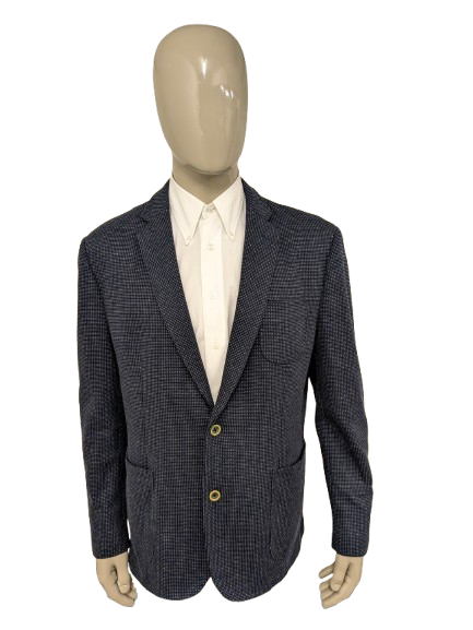 State of Art colbert. Blauw Grijs motief. Maat 2XL / XXL. Regular Fit.