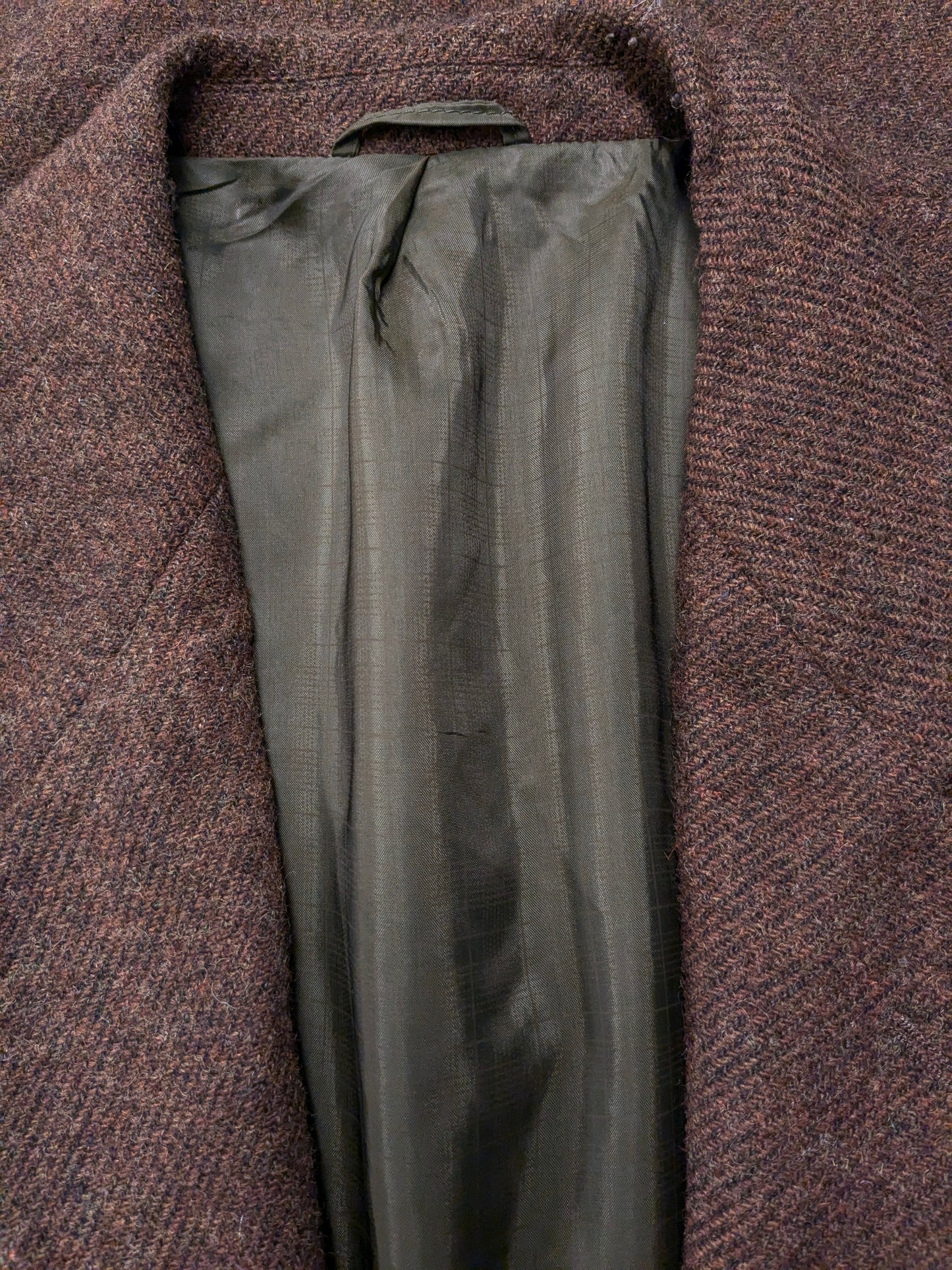 Chaqueta de lana de tierras altas vintage. Verde marrón mezclado. Tamaño 56 / xl.