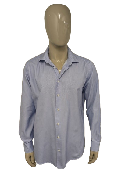 Chemise SuiteSupply. Motif blanc bleu. Taille 46 / 2xl / xxl.