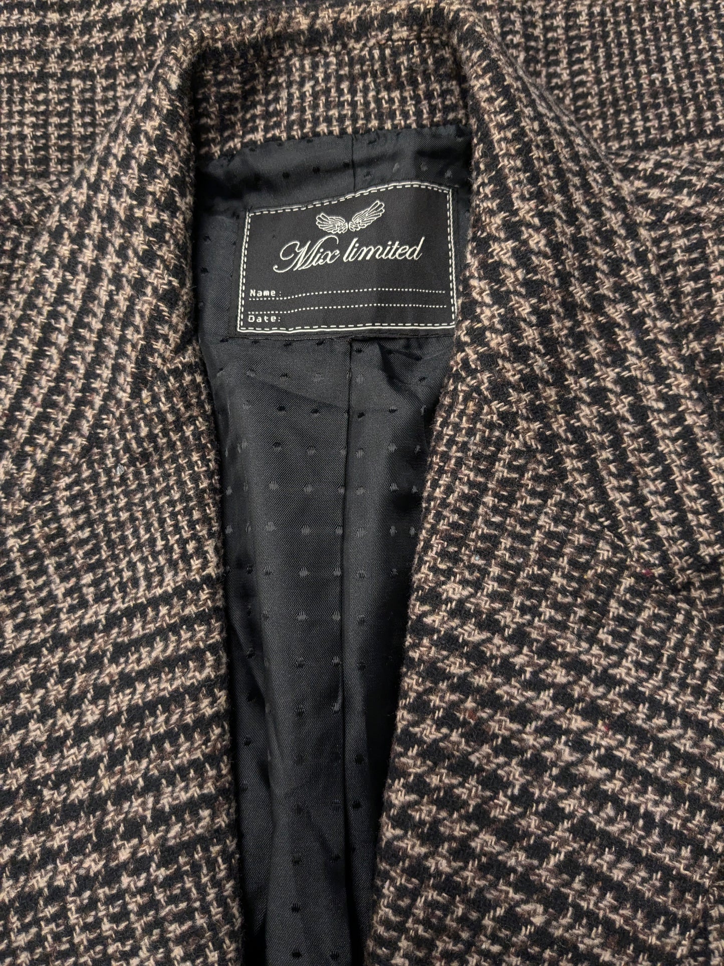 Disfraz limitado mixto. Brown Beige Checker. Tamaño L. ajuste delgado.