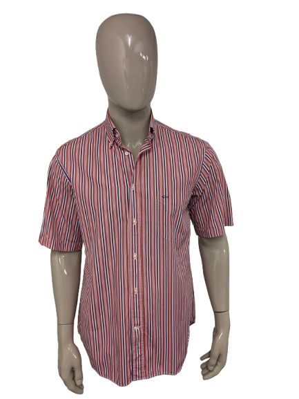 PAUL & THARK CAMISA MANAVA CORTA. Rose Blanco Azul rayado. Tamaño 41 / L.