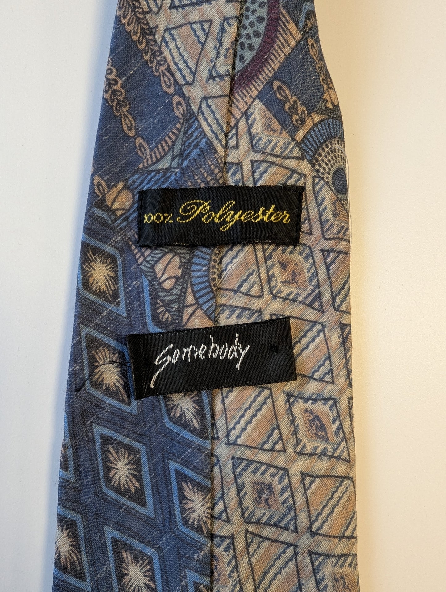Vintage Somebody stropdas. Polyester.