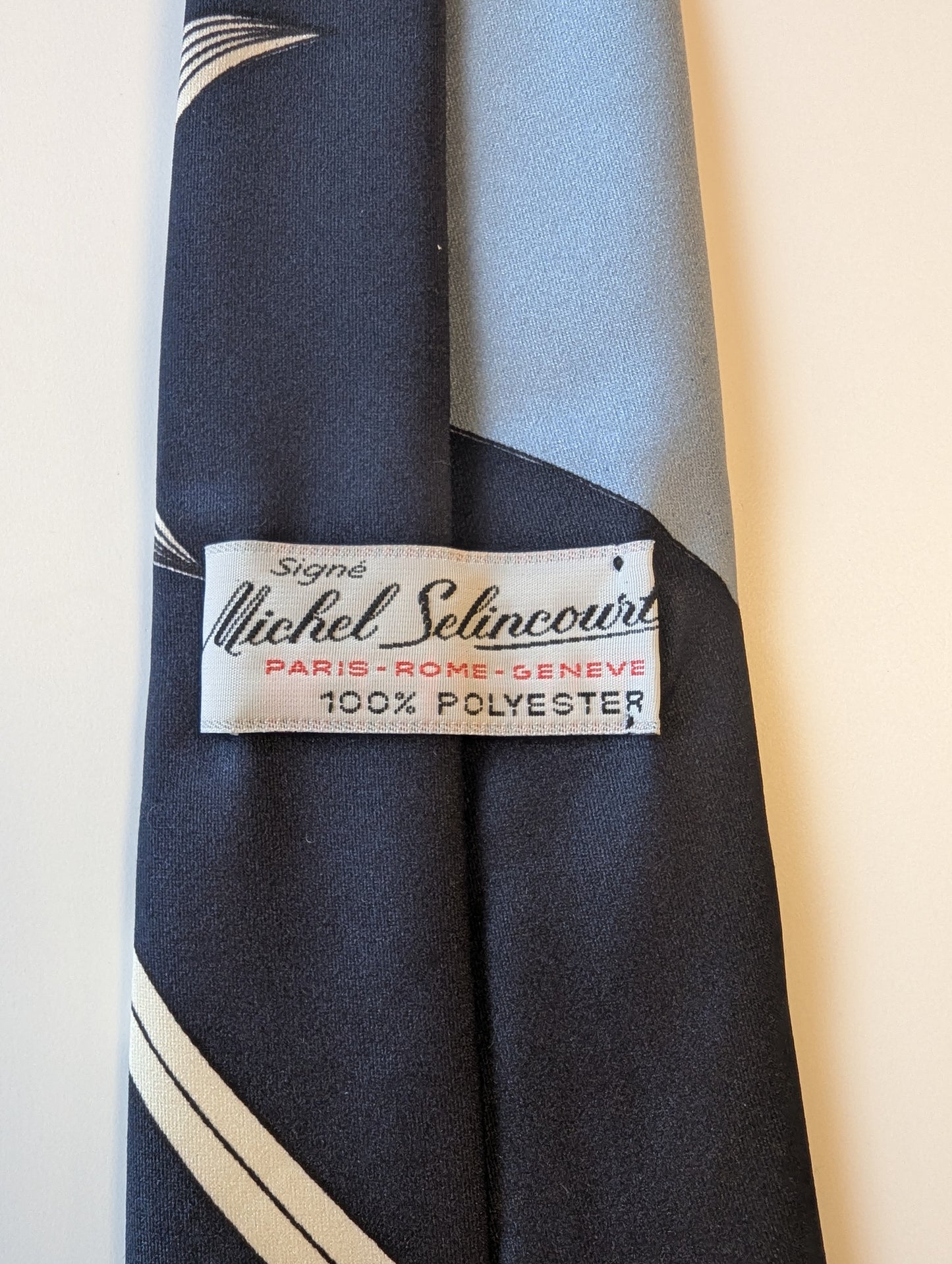 Vintage Michel Selincourt stropdas. Polyester.