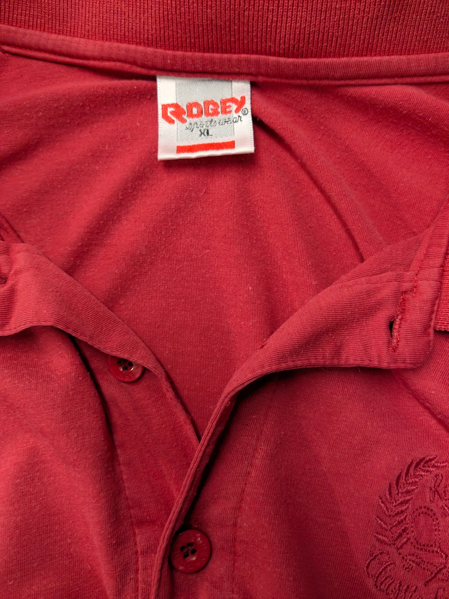 Vintage Robey polo. Roze gekleurd. Maat XL.