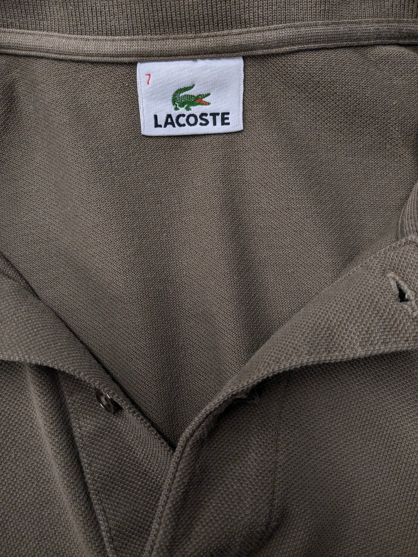 Pull Polo Lacoste. Kaki coloré. Taille 7 / 2xl / xxl.