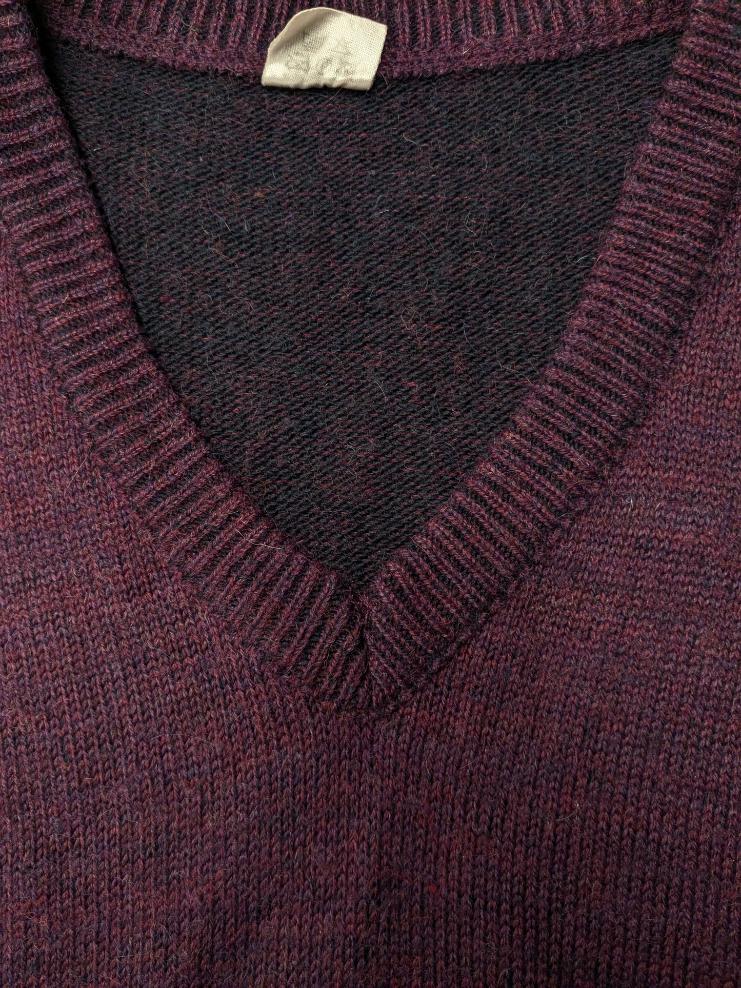 Vintage wool spencer. Purple black colored. Size XL. 30% wool.