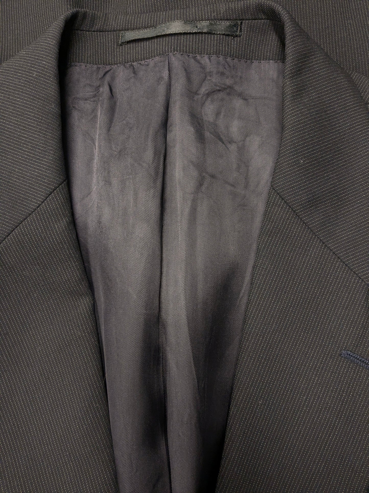 Van Gils Woolen Colbert. Gris noir rayé. Taille 106 (54 / L).