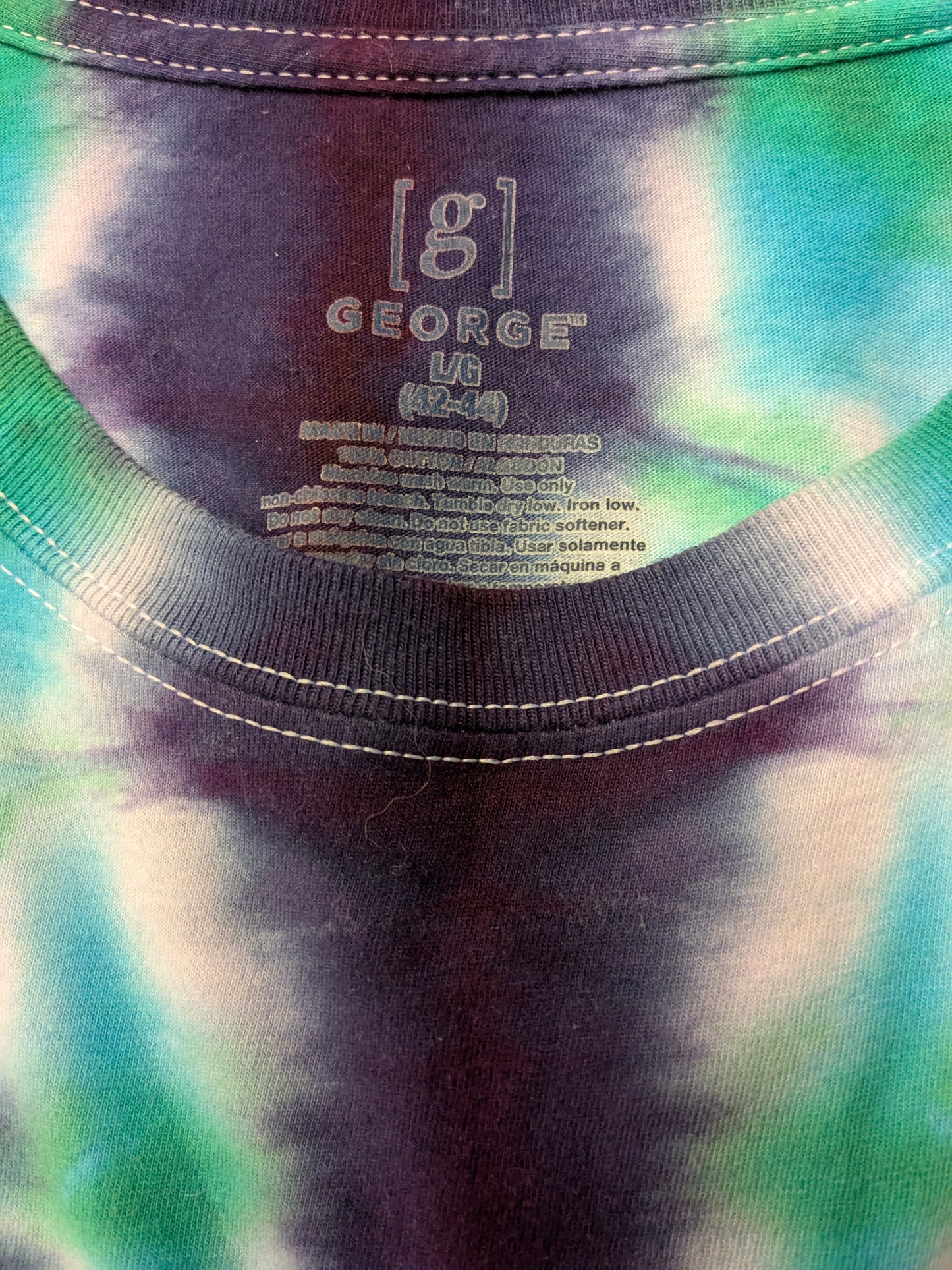 George tie dye shirt. Blue green white colored. Size L.