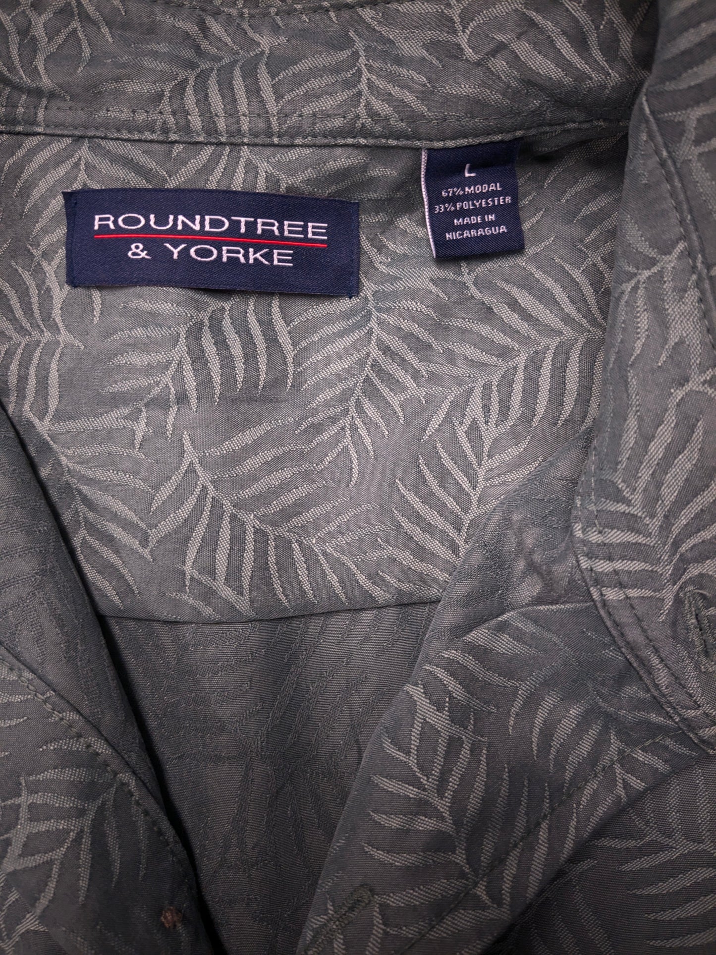 Roundtree & Yorke Hawaii Hemd Kurzarm. Grüner Druck. Größe xl.