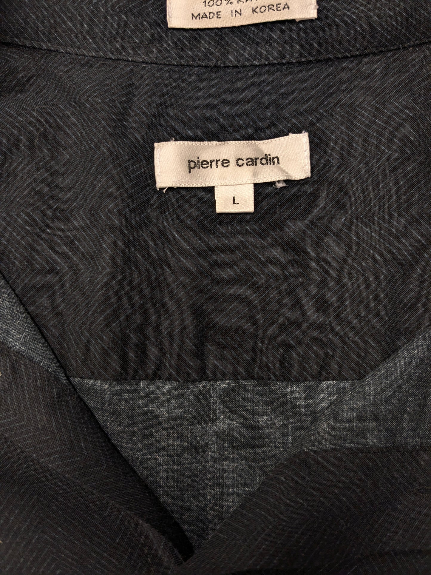 Vintage Pierre Cardin Hawaii overhemd korte mouw. Zwart Beige Groen gekleurd. Maat L.