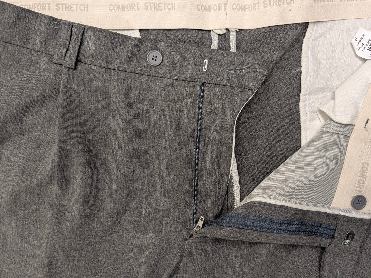 Paulo Oliveira trousers. Gray motif. Comfort stretch. Size 27 (54)