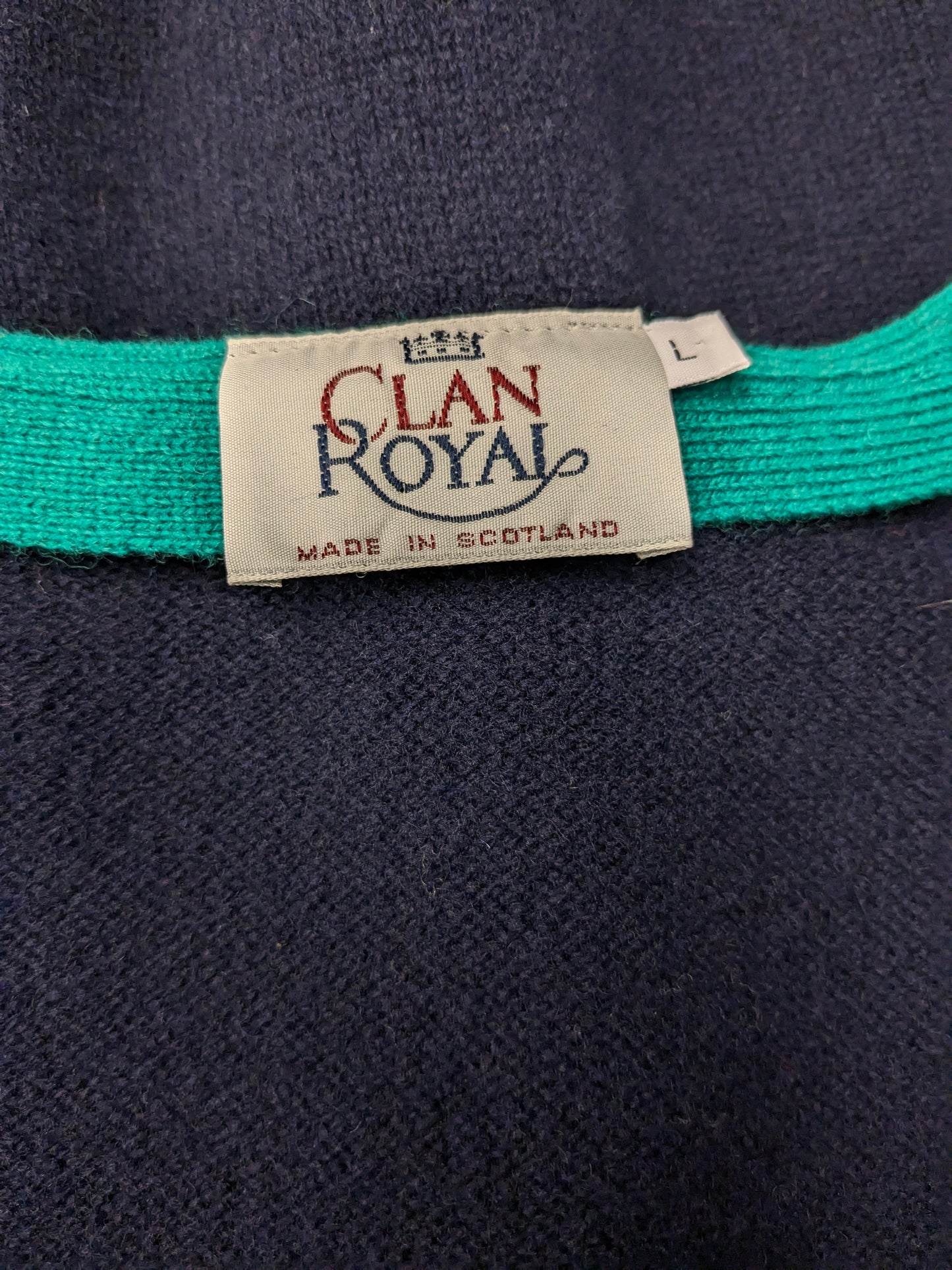 CLAN Vintage Royal Woolen Wiistcoat / Spencer. Colorato verde blu scuro. Taglia L.