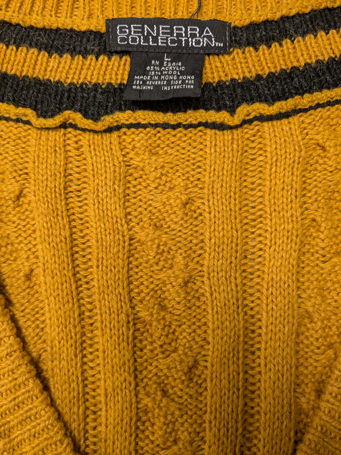 Vintage Generra Collection Wollen spencer. Oker Geel gekleurd. Maat L.