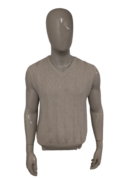 Nautica Spencer avec le col en V. Coloré beige. Taille L.