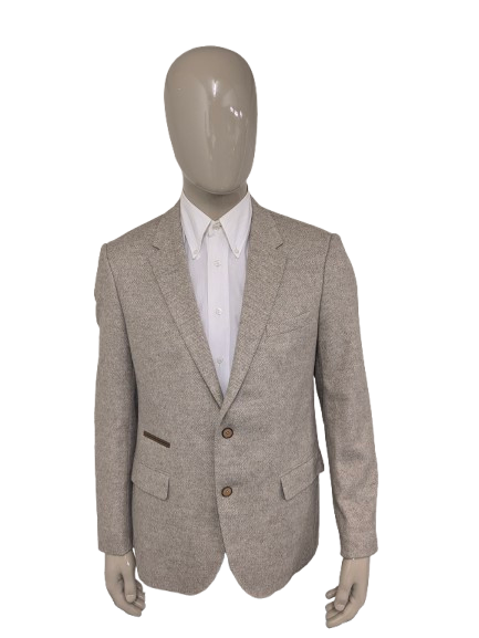 Tommy Hilfiger Wolljacke. Beige gemischt. Größe 26 (52 / l) ausgestattet.