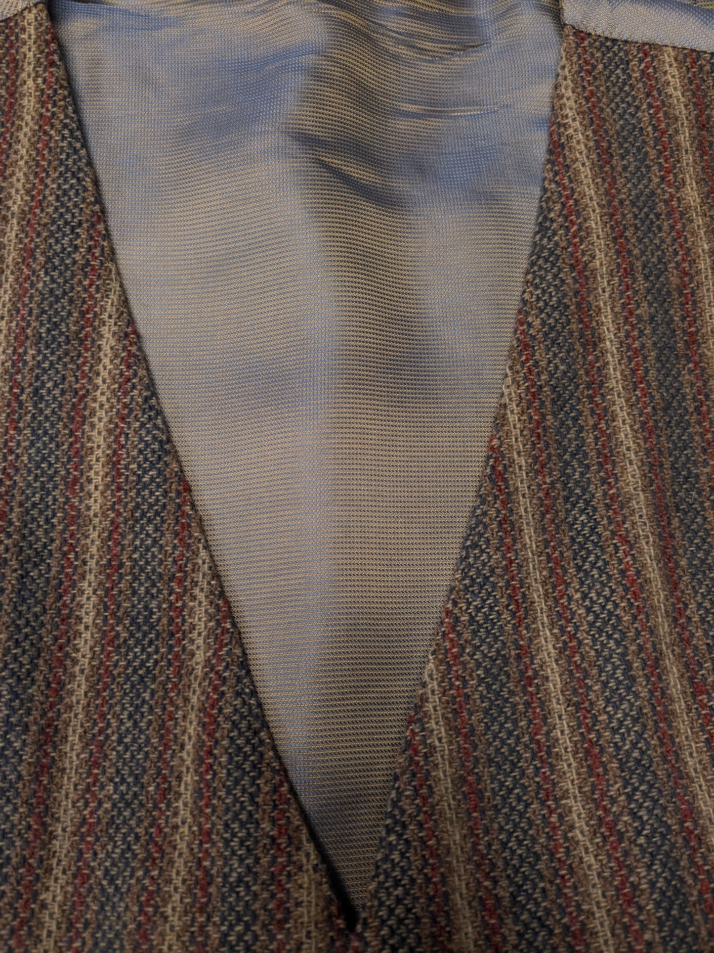 Gilet vintage C&A. Strisce blu rossa marrone. Taglia M.