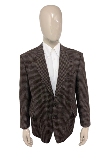 Vintage Greiff Wolljacke. Aubergine grün gefärbtes Motiv. Größe 26 (52/l)