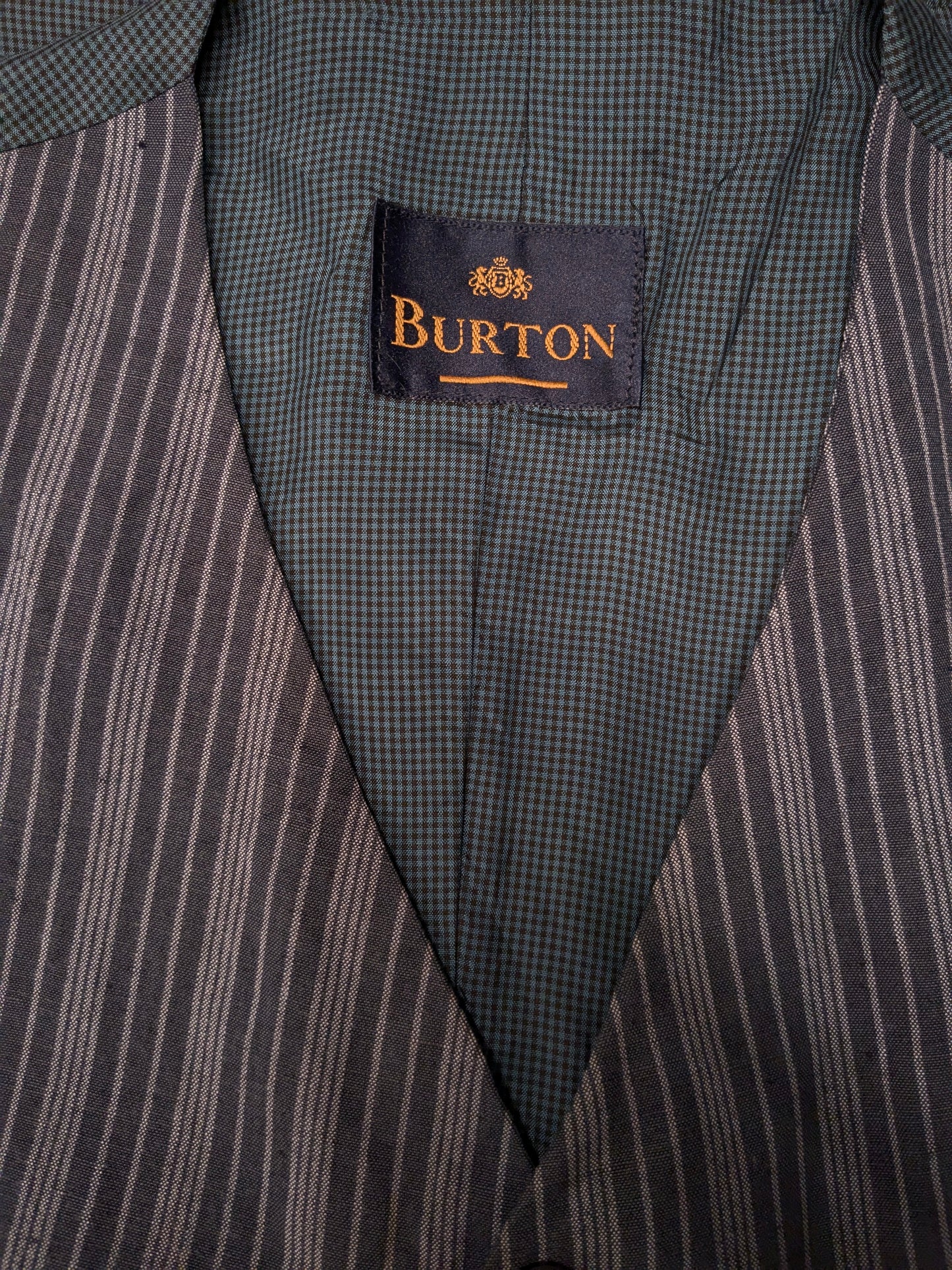 Burton gilet. Blauw gestreept. Maat M.