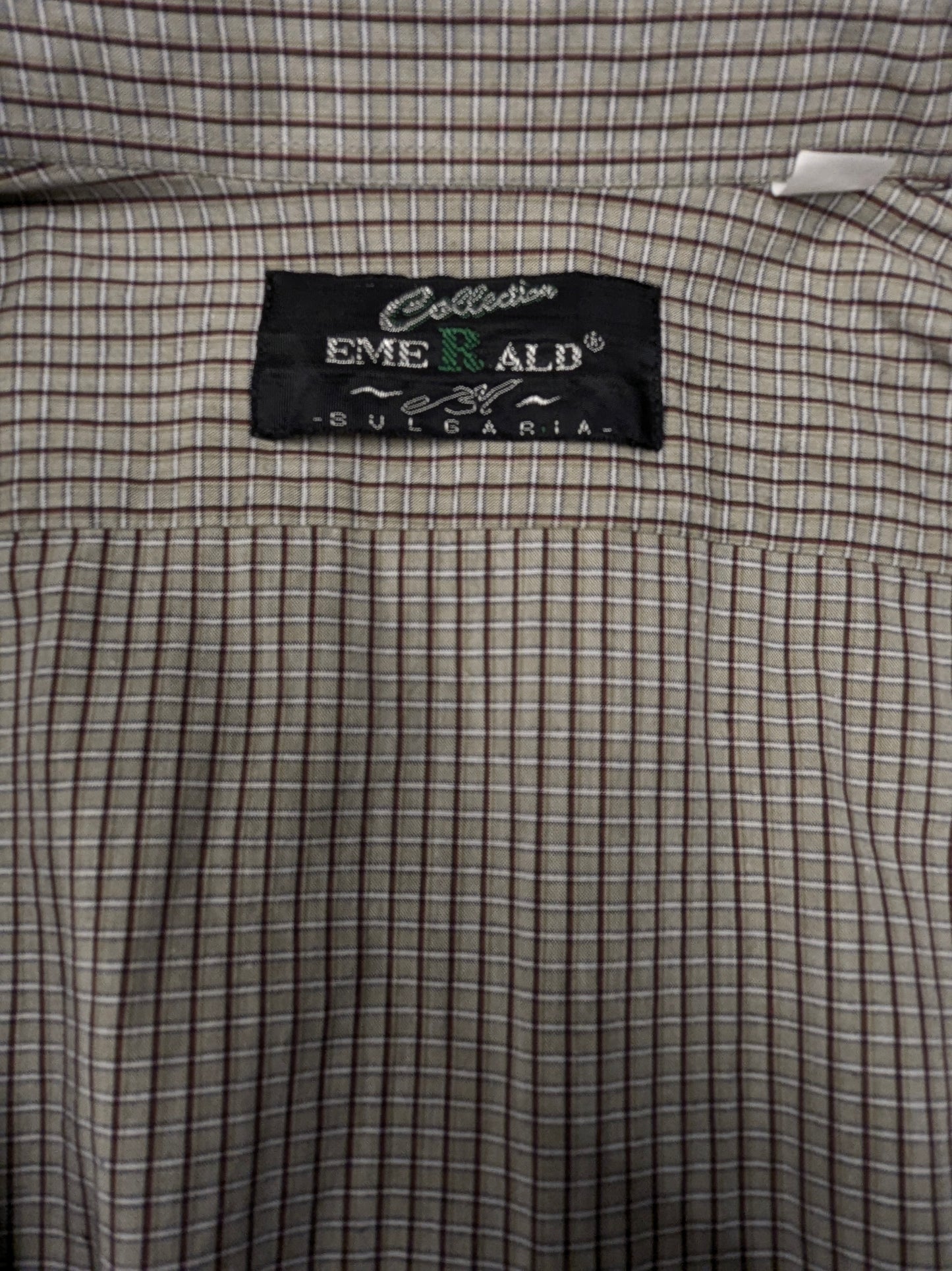 Camisa de esmeralda vintage. Negro rojo gris bloqueado. Tamaño 2xl / xxl.