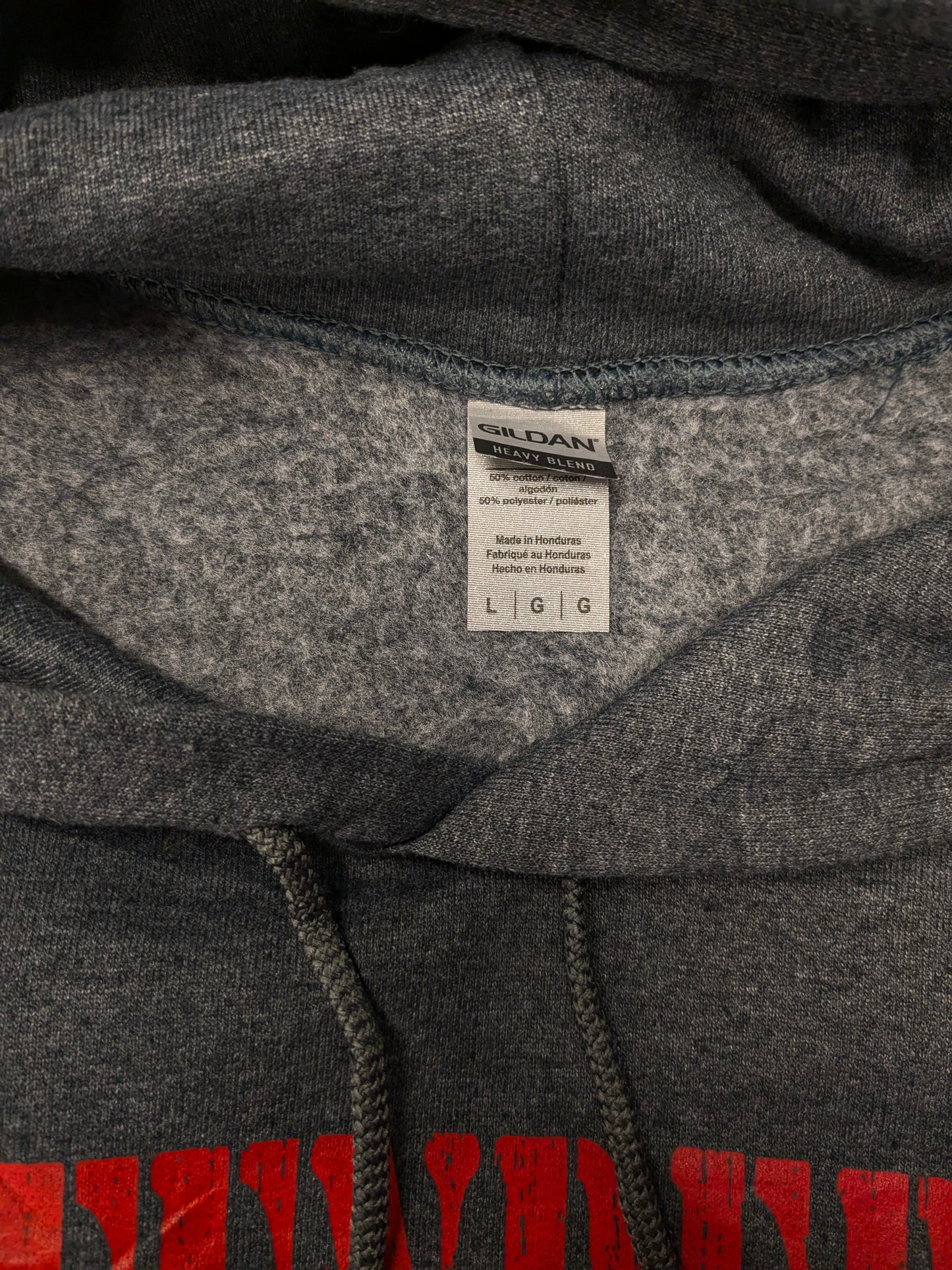 Defenders Football hoodie. Donker Grijs gemêleerd met opdruk. Maat XL.