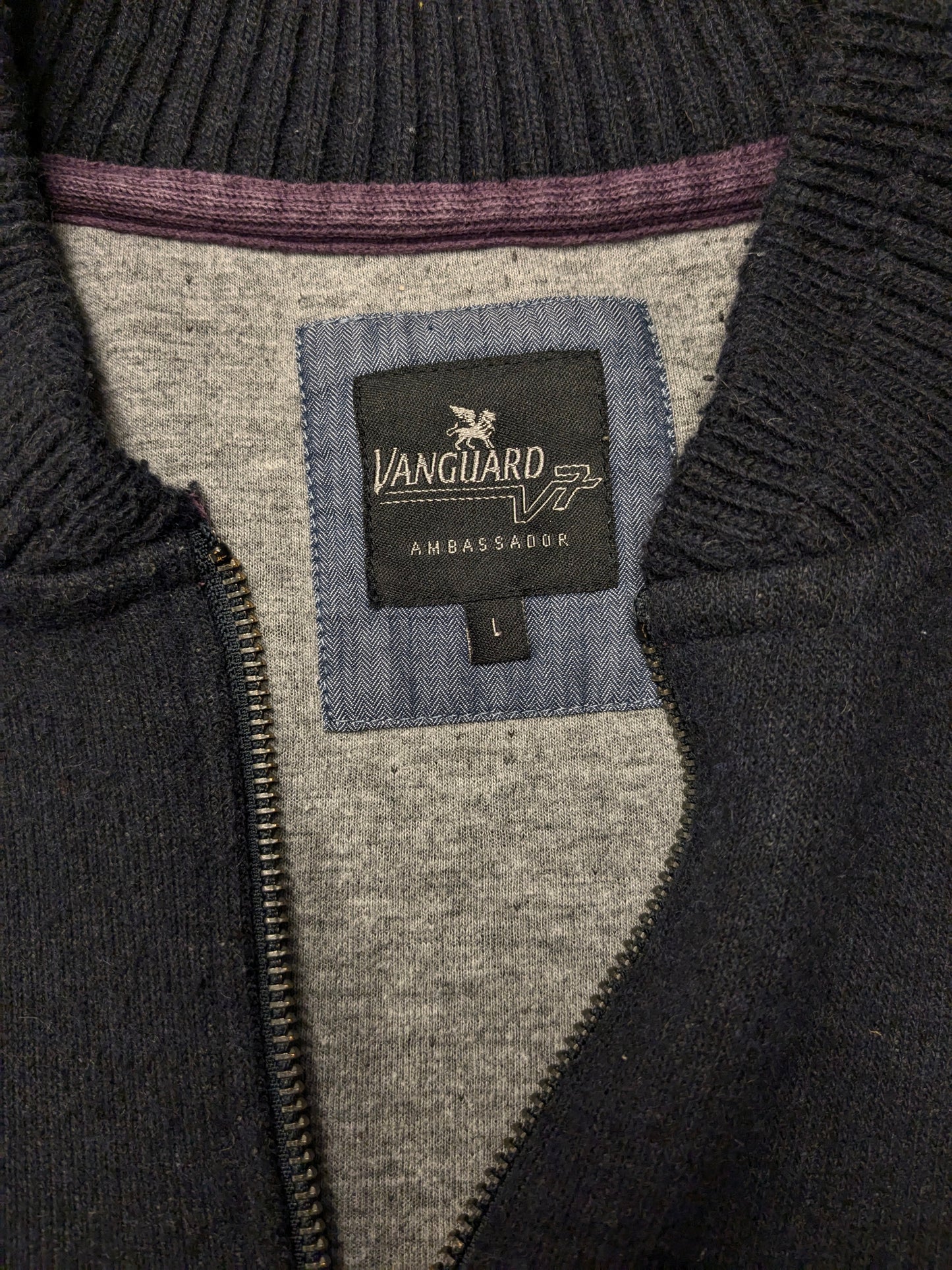 Vanguard vest with zipper. Dark Blue colored. Size L. "Ambassador."