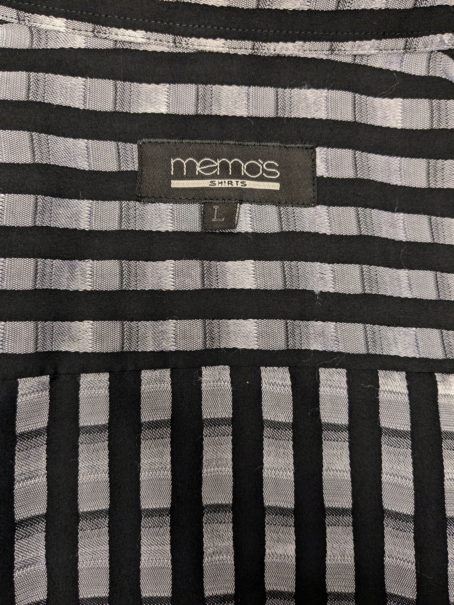 Camicia Memo vintage. Stampa grigio nero. Taglia XL.