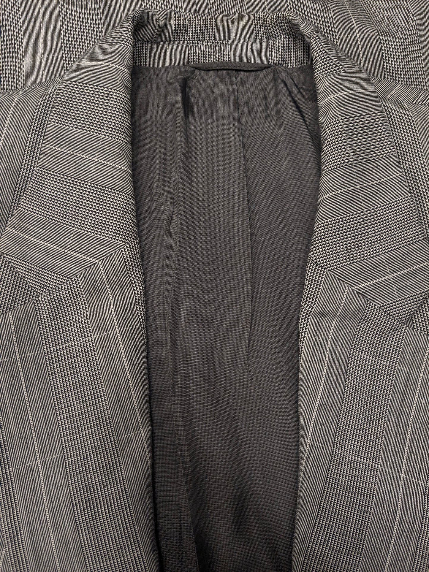 Giacca vintage in misto cotone. A quadri bianco e nero. Taglia 50/M.