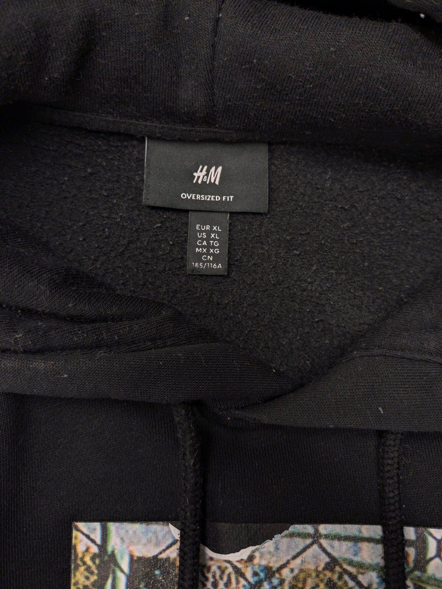 H&M "Days of the Hoops" hoodie. Zwart met opdruk. Maat XL. oversized fit.