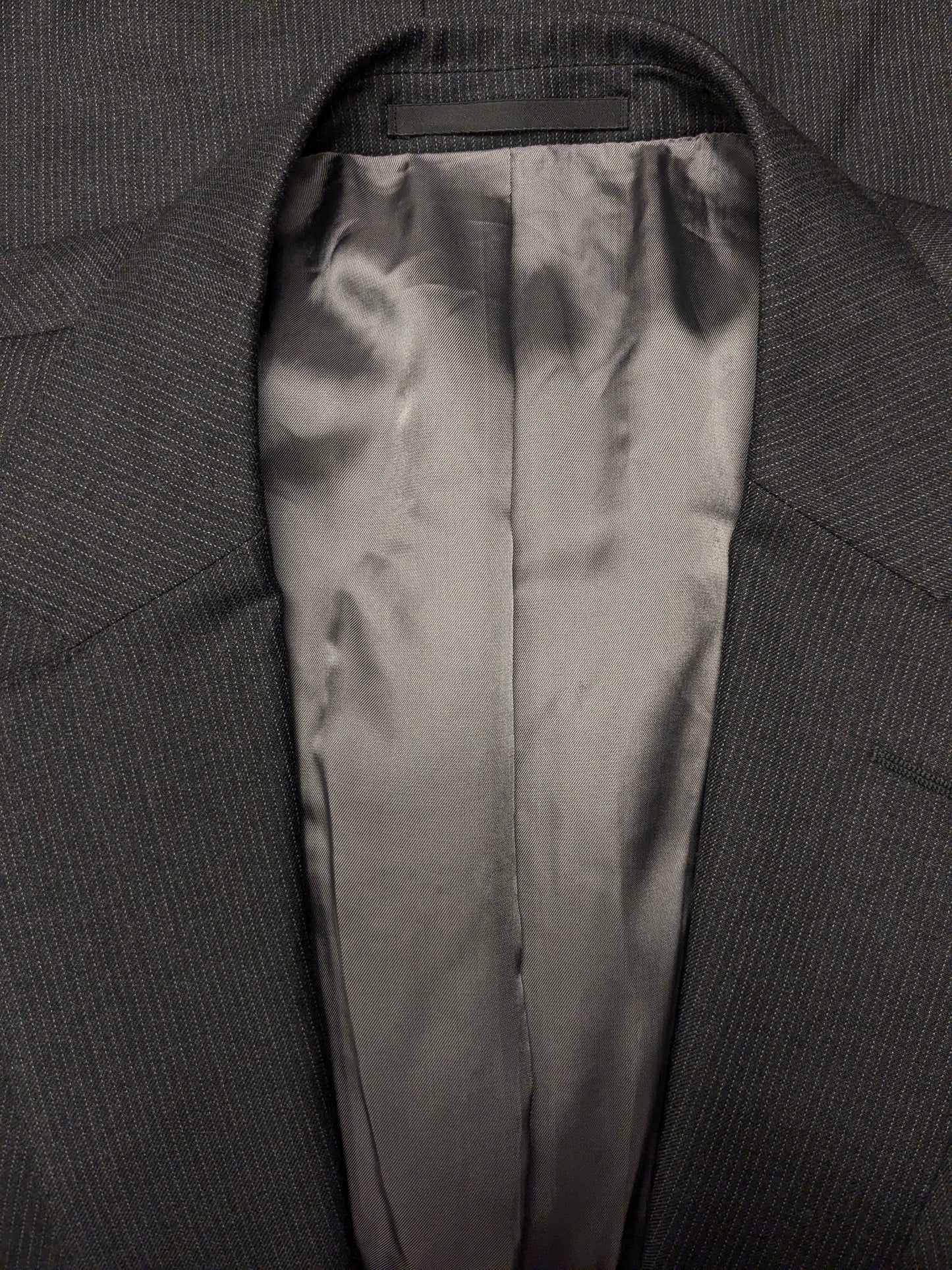 Suit Supply Wollen colbert. Grijs gestreept. Super 110's. Maat 28 (56 / XL).