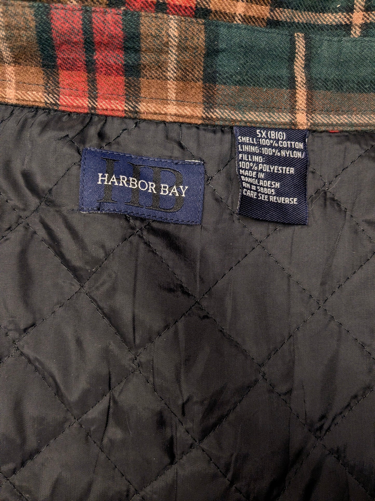 Harbor Bay gevoerd Flanellen overhemd. Rood Groen Bruin geruit. Maat 6XL.