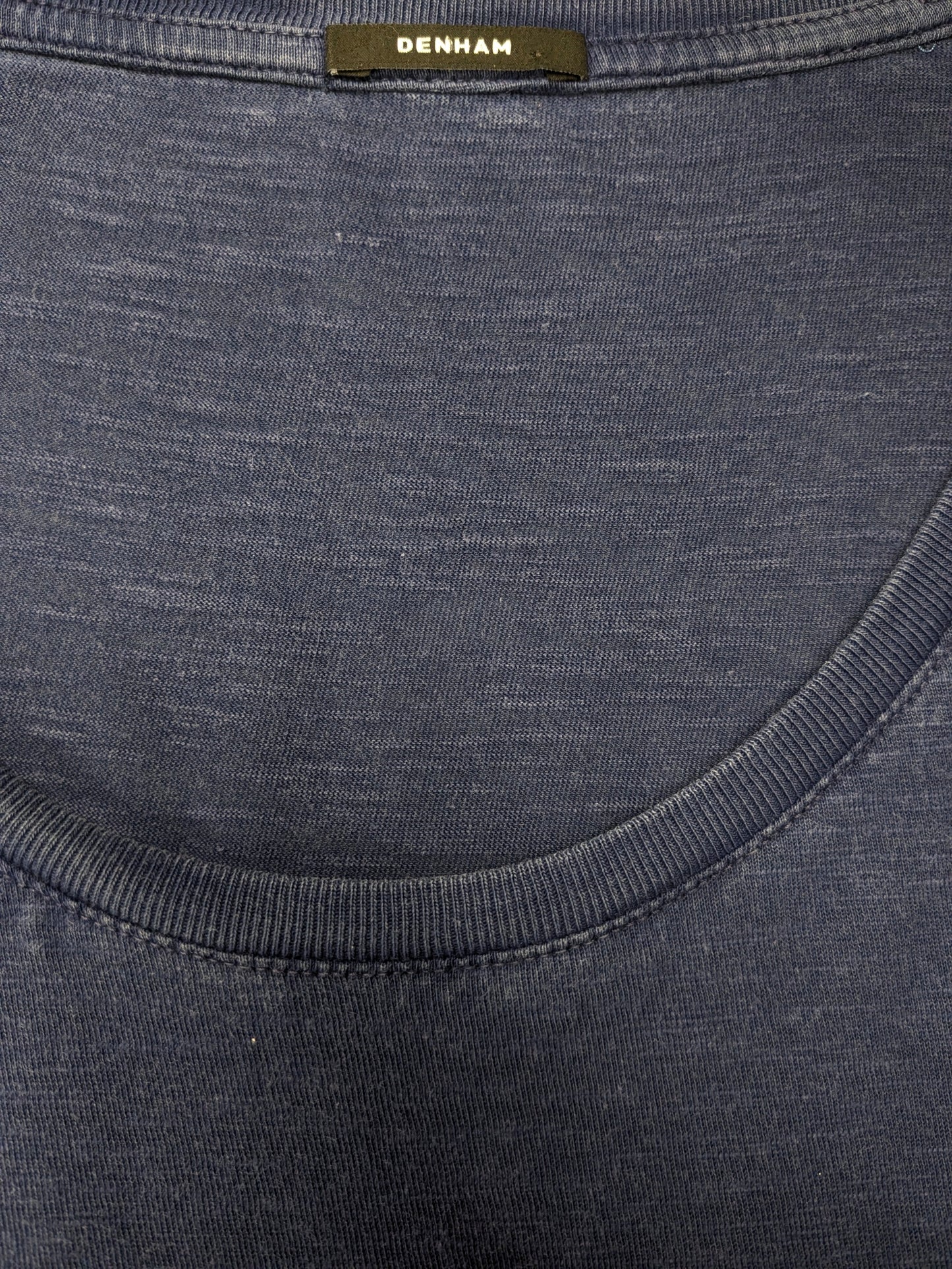 Denham shirt. Donker Blauw gemêleerd. Maat L.