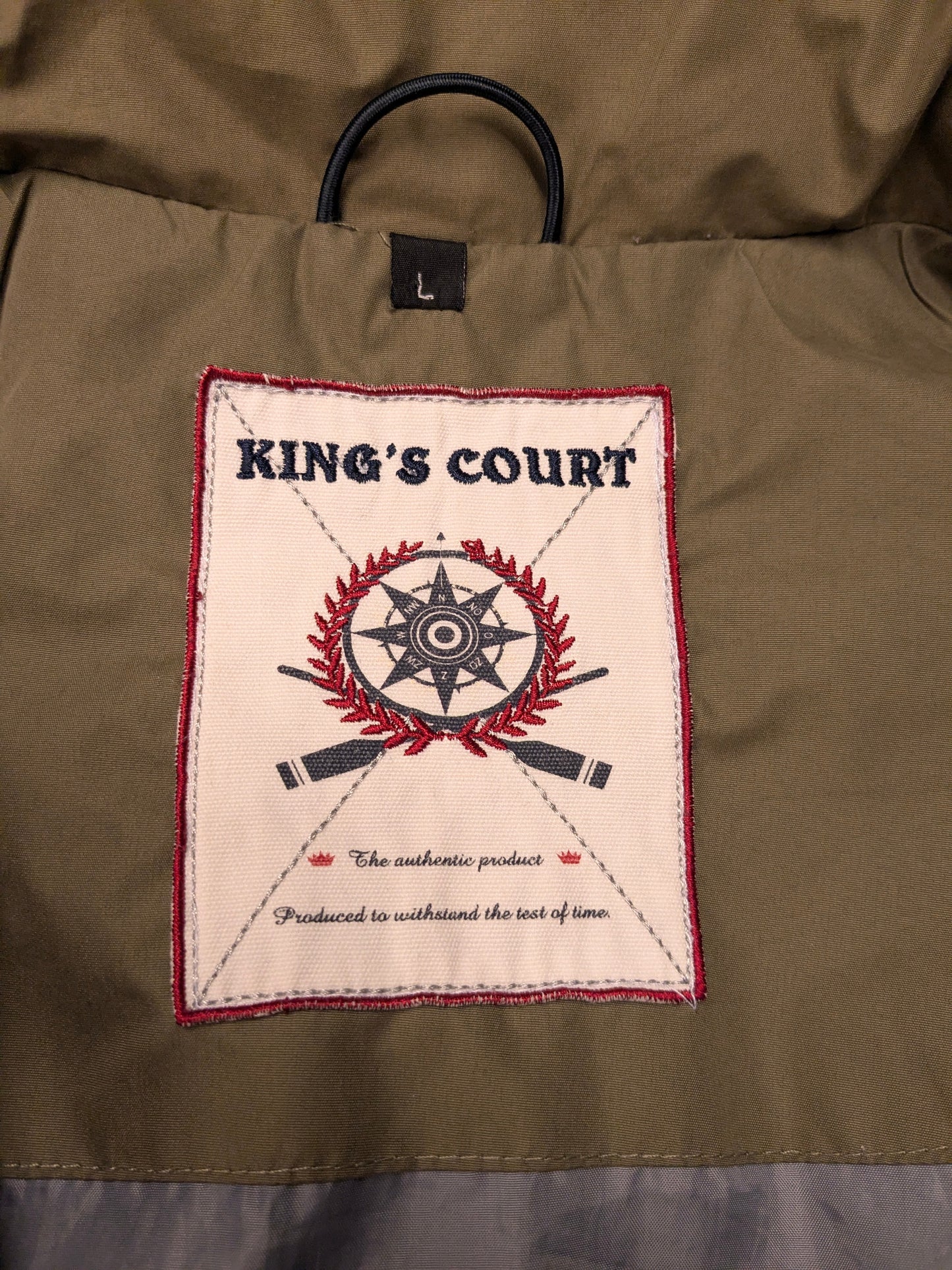 King's Court summer jacket with hidden hood. Green Blue colored. Size L.