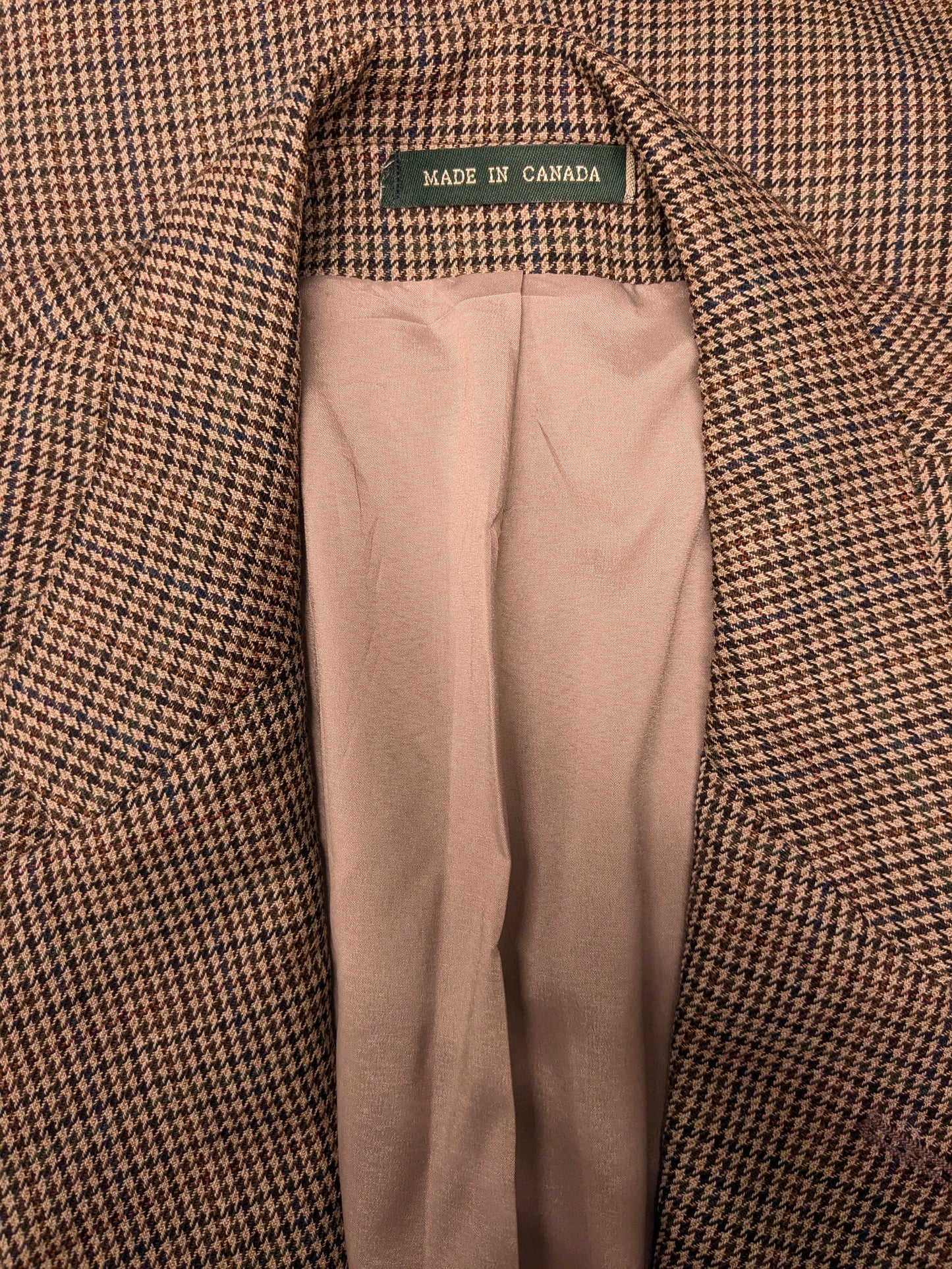 Lauren Ralph Lauren Wollen colbert. Bruin Zwart Groen motief. Maat 50 / M.