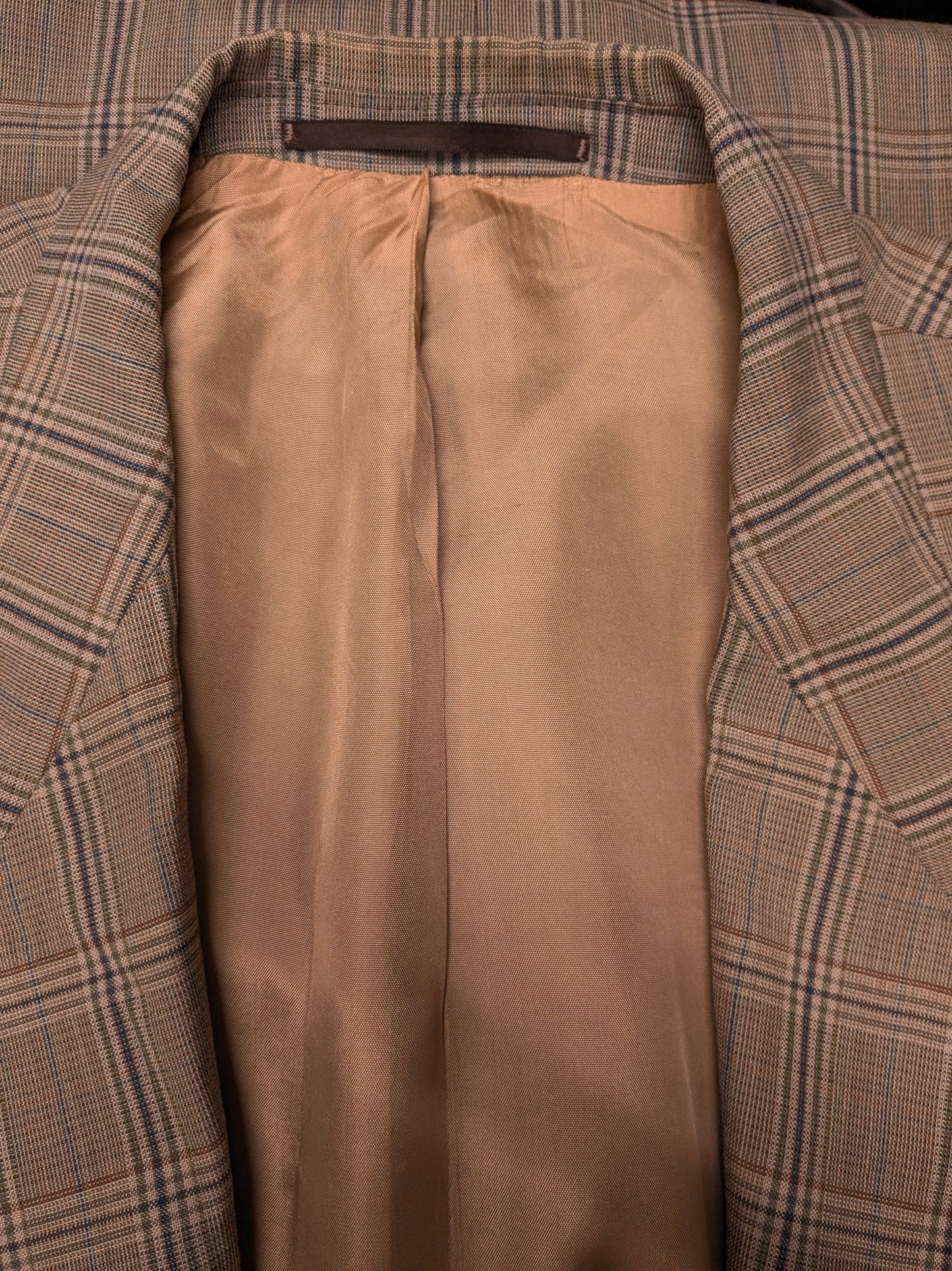 Ponte Vecchio Wollen colbert .Bruin Groen Blauw geruit. Maat 54 / XL.
