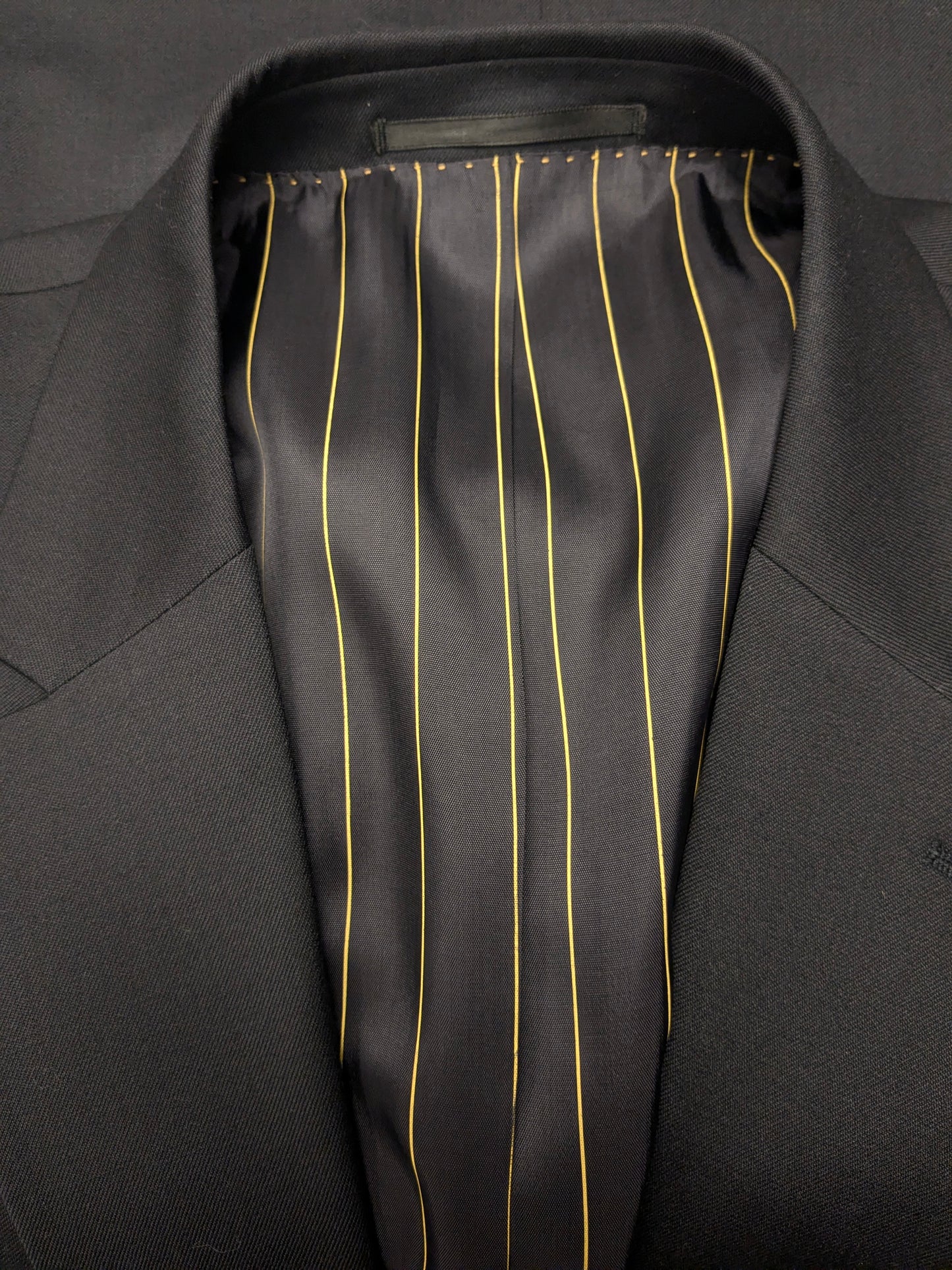 Carlo Gross Wollen colbert met mooie knopen. Zwart gekleurd. Maat 54 / L.