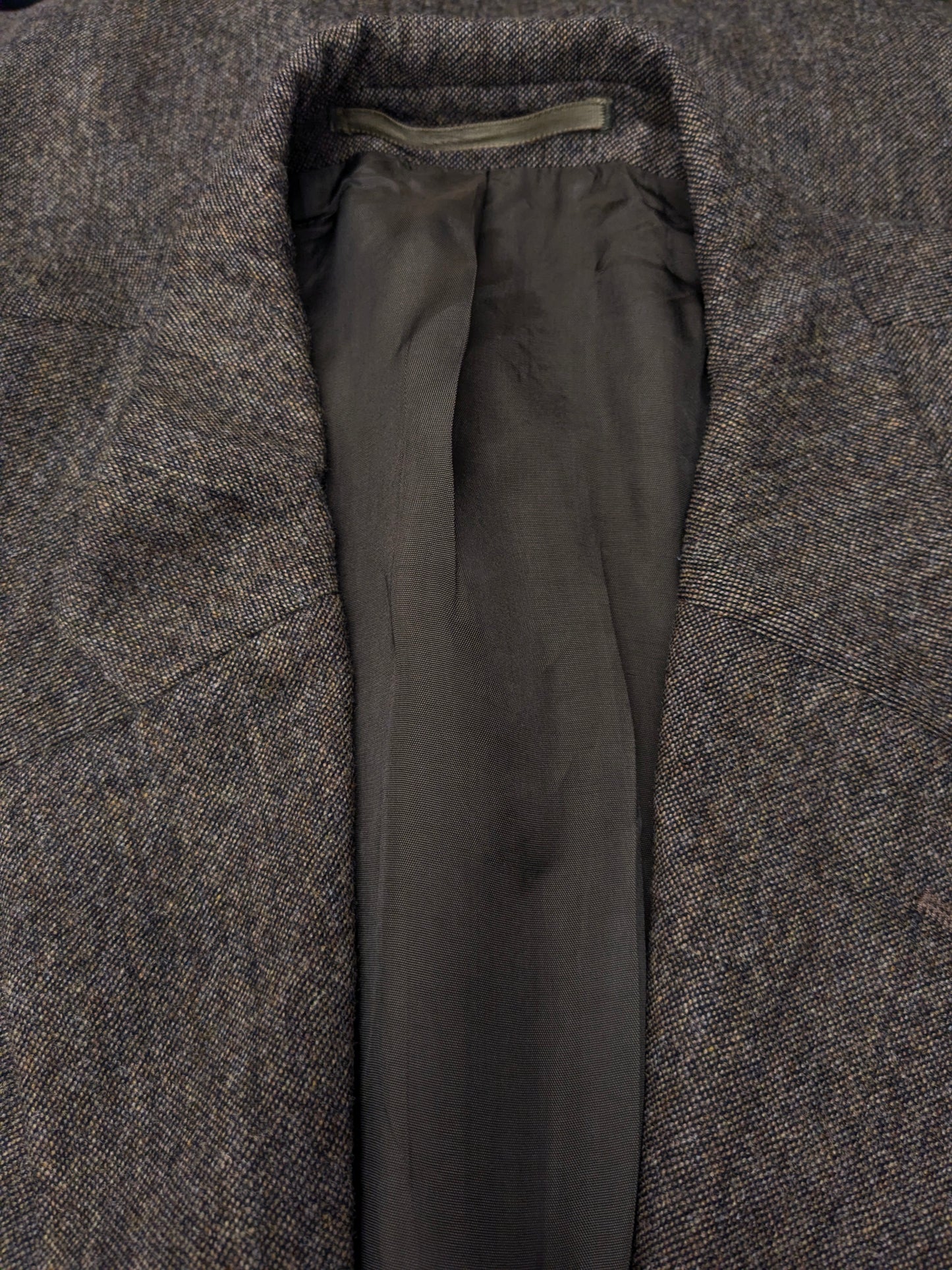 Ferkinghoff Wollen colbert. Bruin gemêleerd. Maat 56 / XL.